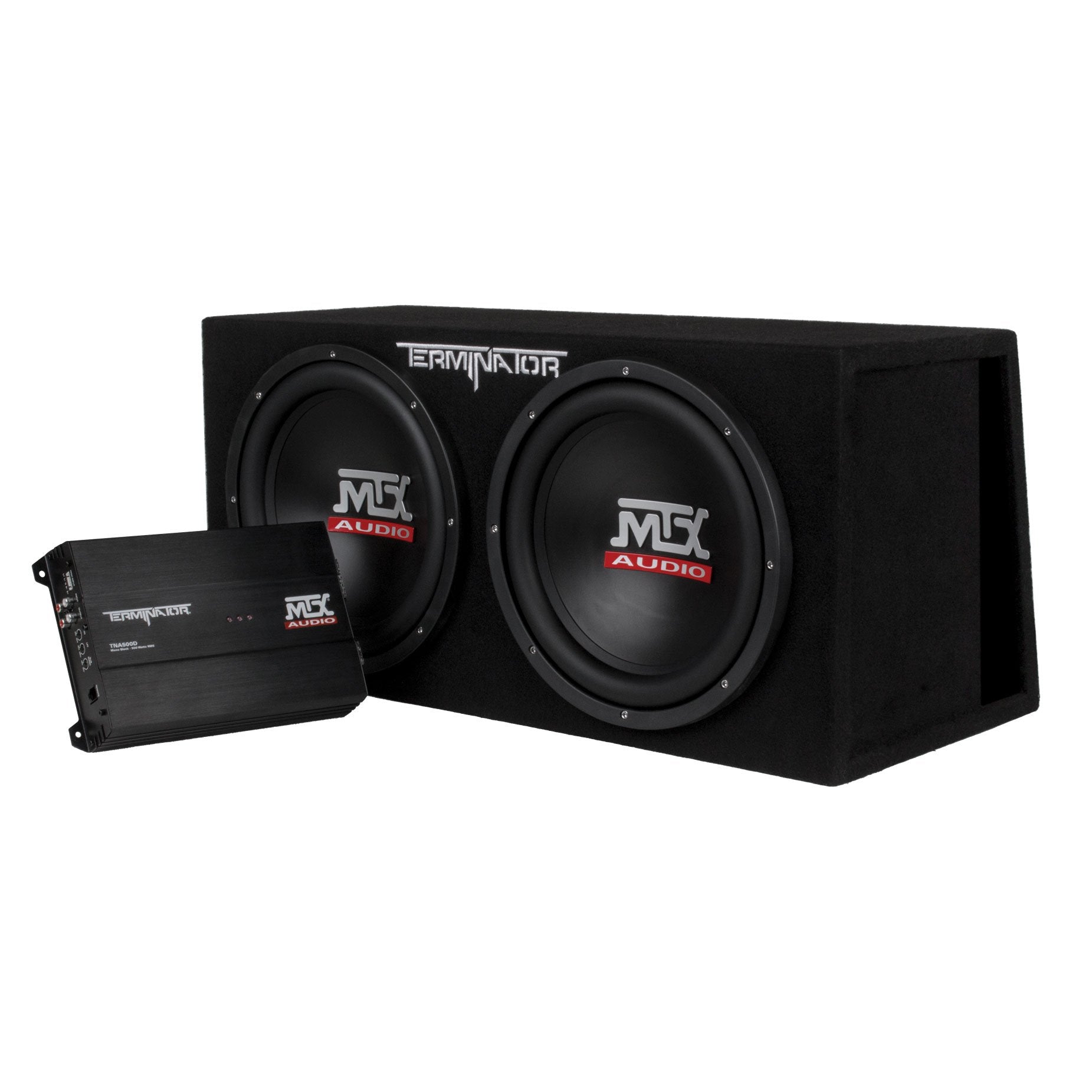 MTX TNP212DV 12-Inch 2000-W Dual Loaded Subwoofer Enclosure w/Amplifier (4 Pack) - VMInnovations