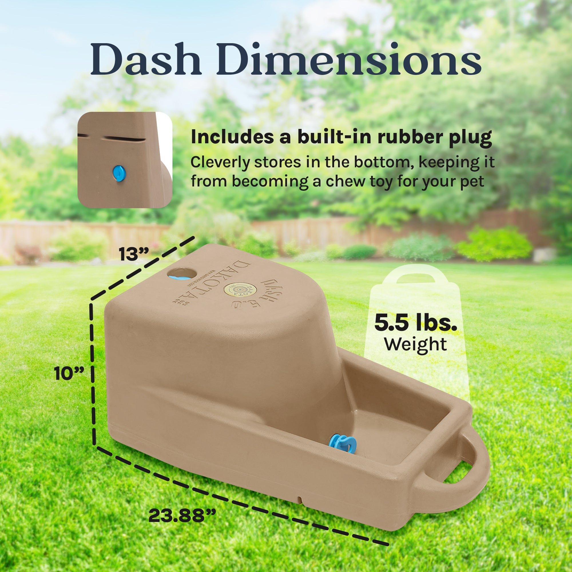 Dakota 283 Dash 5 Gallon Water Dispenser System for Dogs & Pets, Coyote Granite