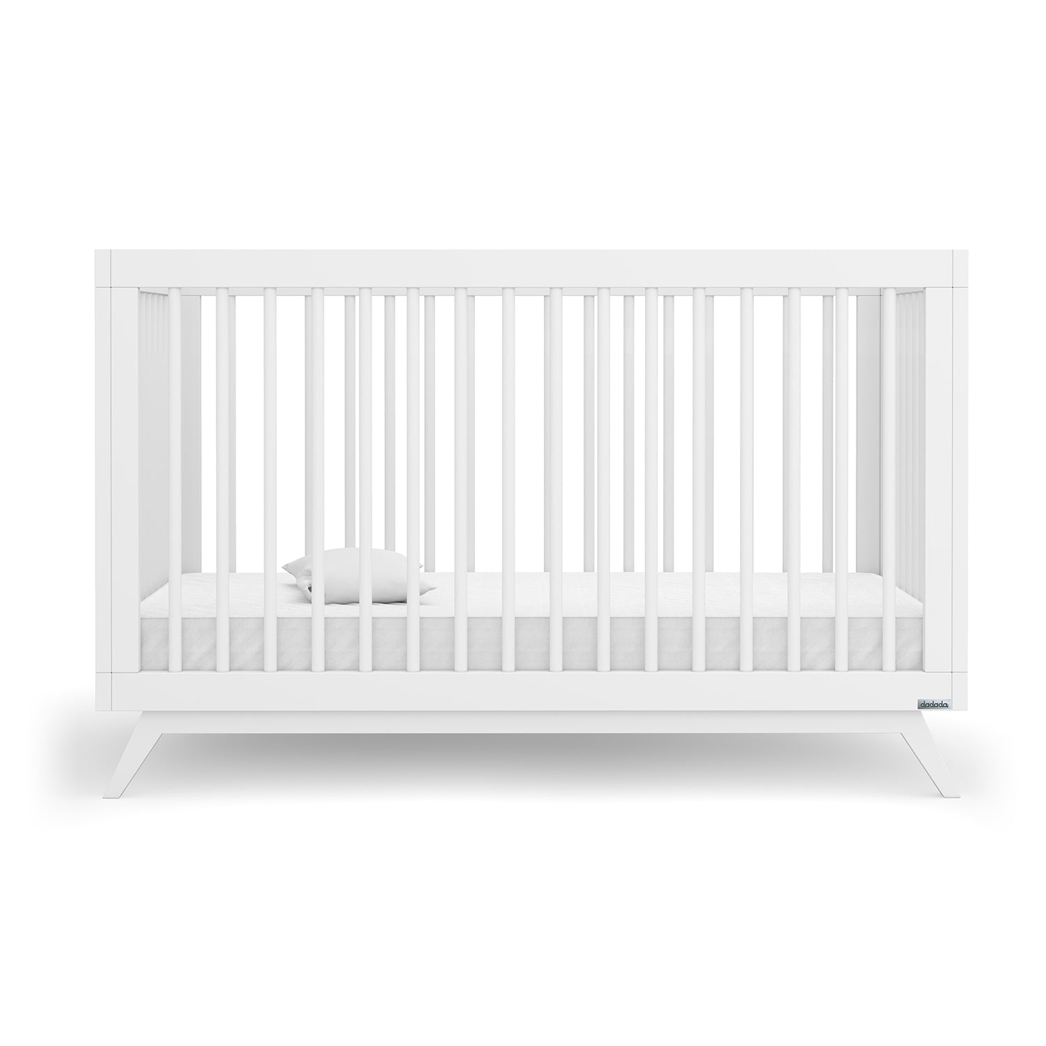 dadada Soho 3 in 1 Solid Beech Wood Convertible Baby Crib to Toddler Bed, White