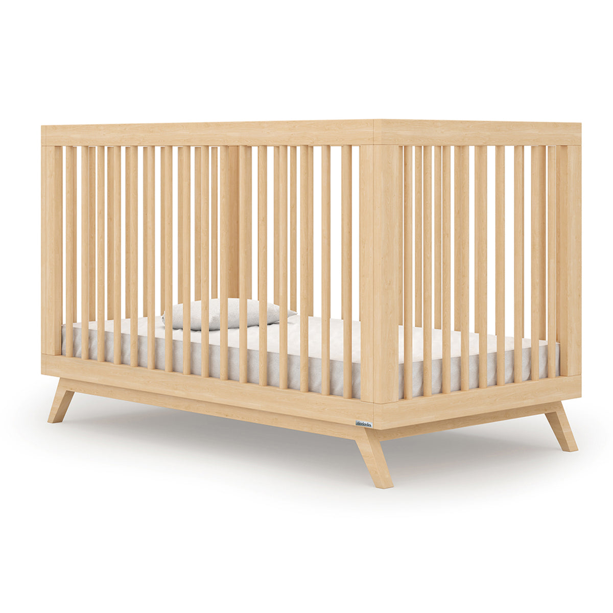 dadada Soho 3 in 1 Solid Beech Wood Convertible Crib to Toddler Bed, Natural - VMInnovations