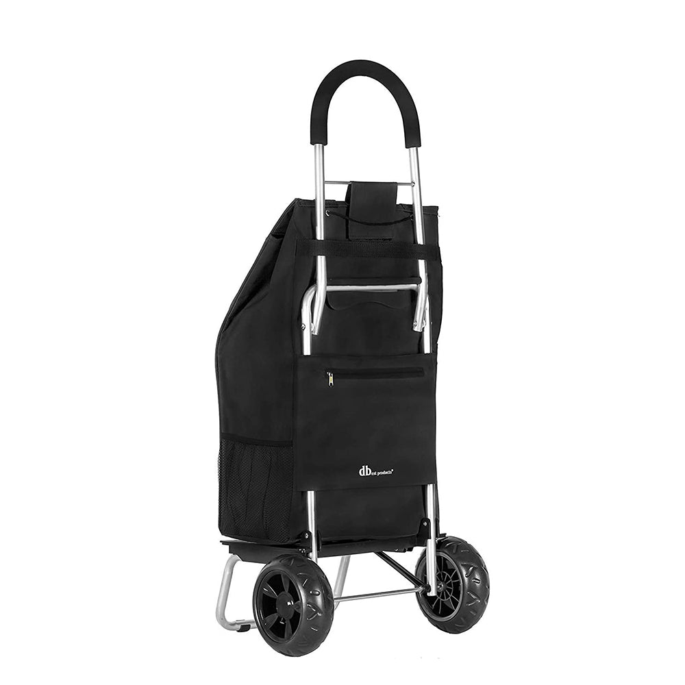 dbest products Portable Collapsible Folding Trolley Dolly Wagon Cart, Black