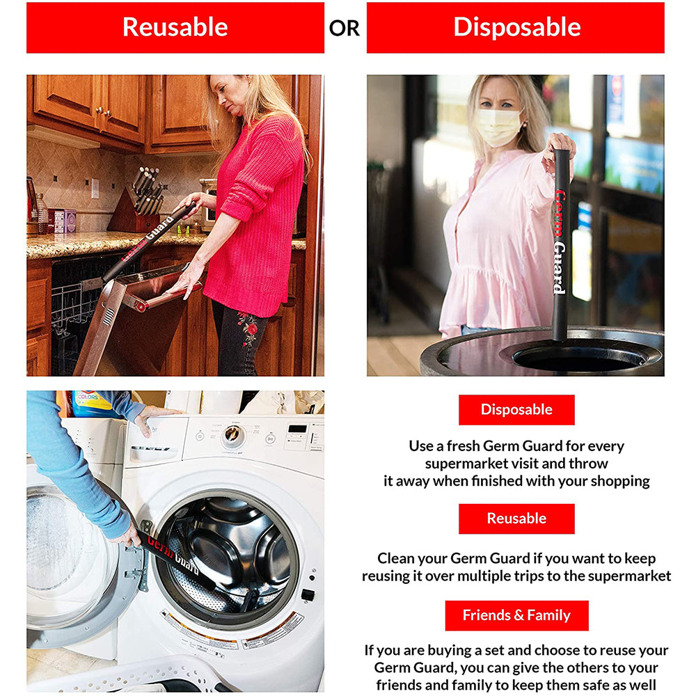 dbest products Germ Gard Contactless Grocery Shopping Cart Handle Cover (5 Pack) - VMInnovations