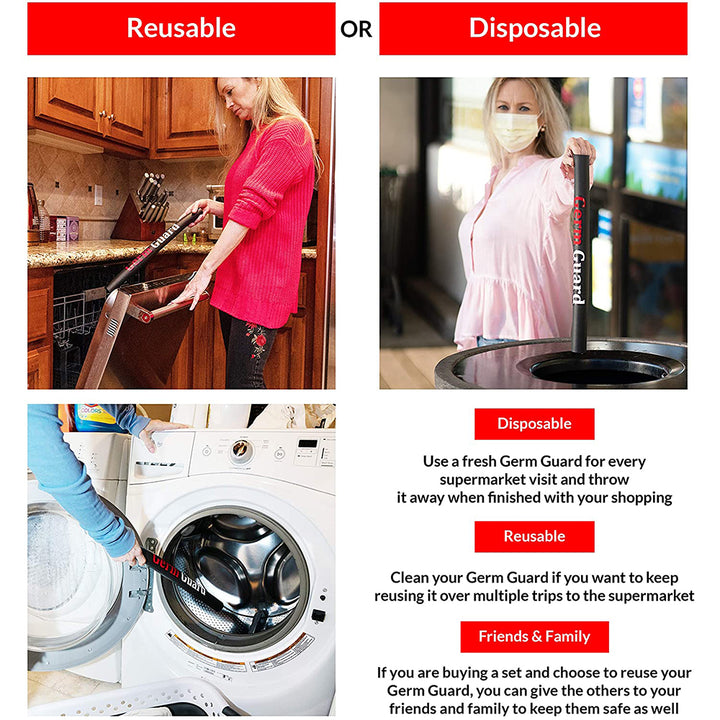 dbest products Germ Gard Contactless Grocery Shopping Cart Handle Cover (5 Pack) - VMInnovations