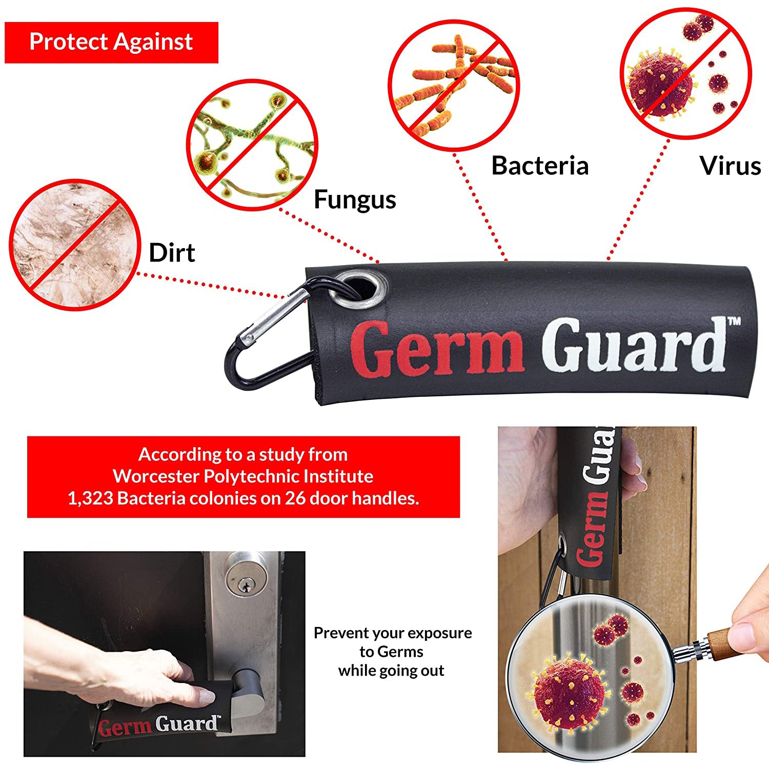 dbest products Germ Gard Contactless PPE Pocket Sized Door Handle Cover (4 Pack)
