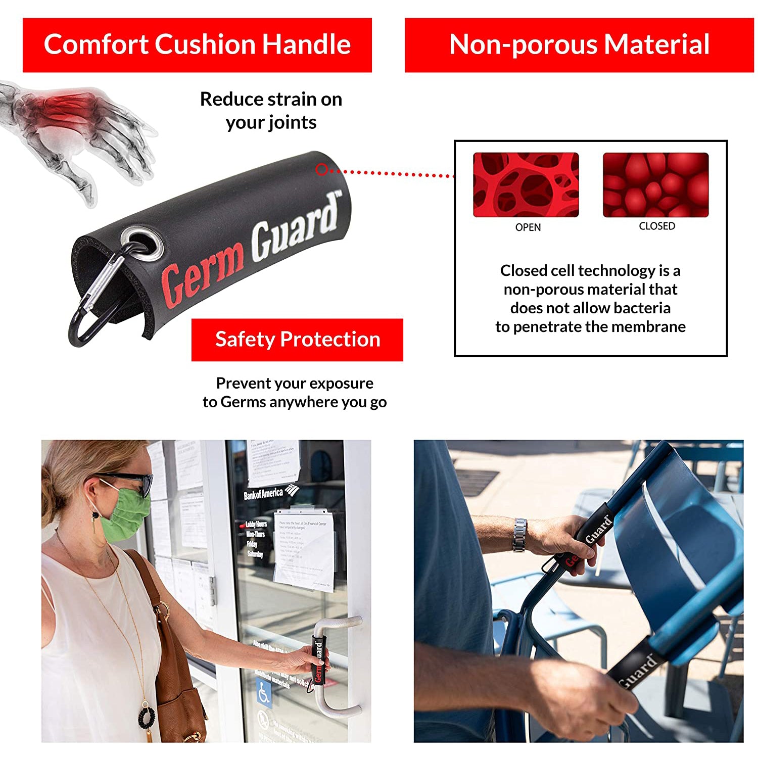 dbest products Germ Gard Contactless PPE Pocket Sized Door Handle Cover (4 Pack)