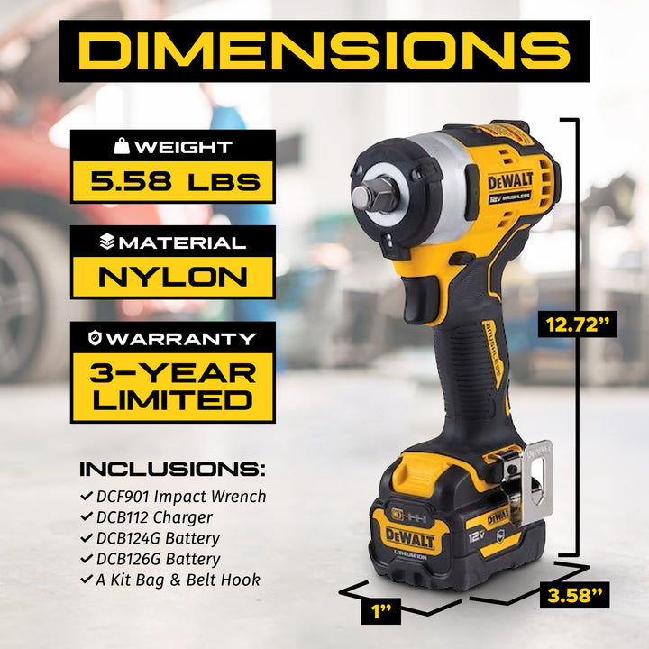 DeWalt XTREME 12V MAX Brushless 1/2" Cordless Impact Wrench Kit with LED Ring - VMInnovations