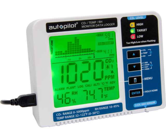 Autopilot APCEM2 Hydroponic CO2 RH Temperature Monitor and Data Logger (2 Pack) - VMInnovations