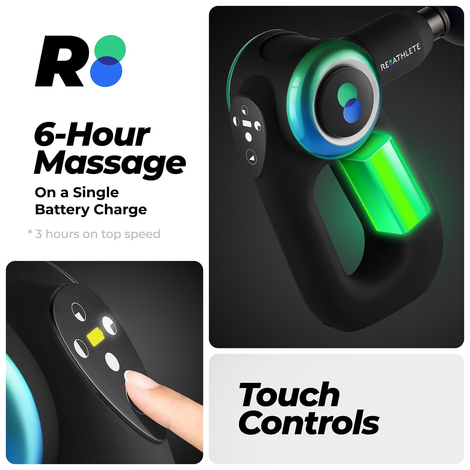 REATHLETE Percussive Therapy Device Handheld Massager Gun for Athlete (Open Box) - VMInnovations