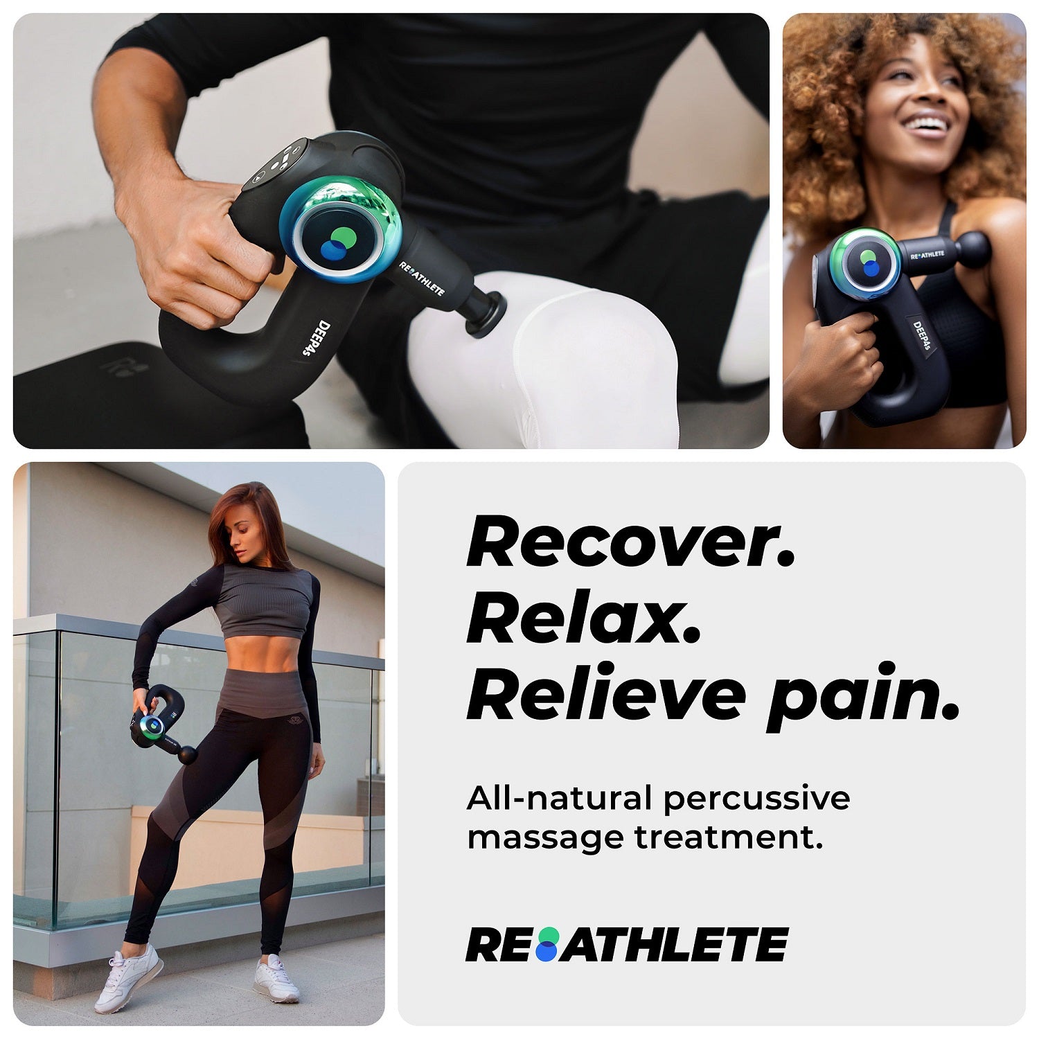 REATHLETE Percussive Therapy Device Handheld Massager Gun for Athlete (Open Box) - VMInnovations