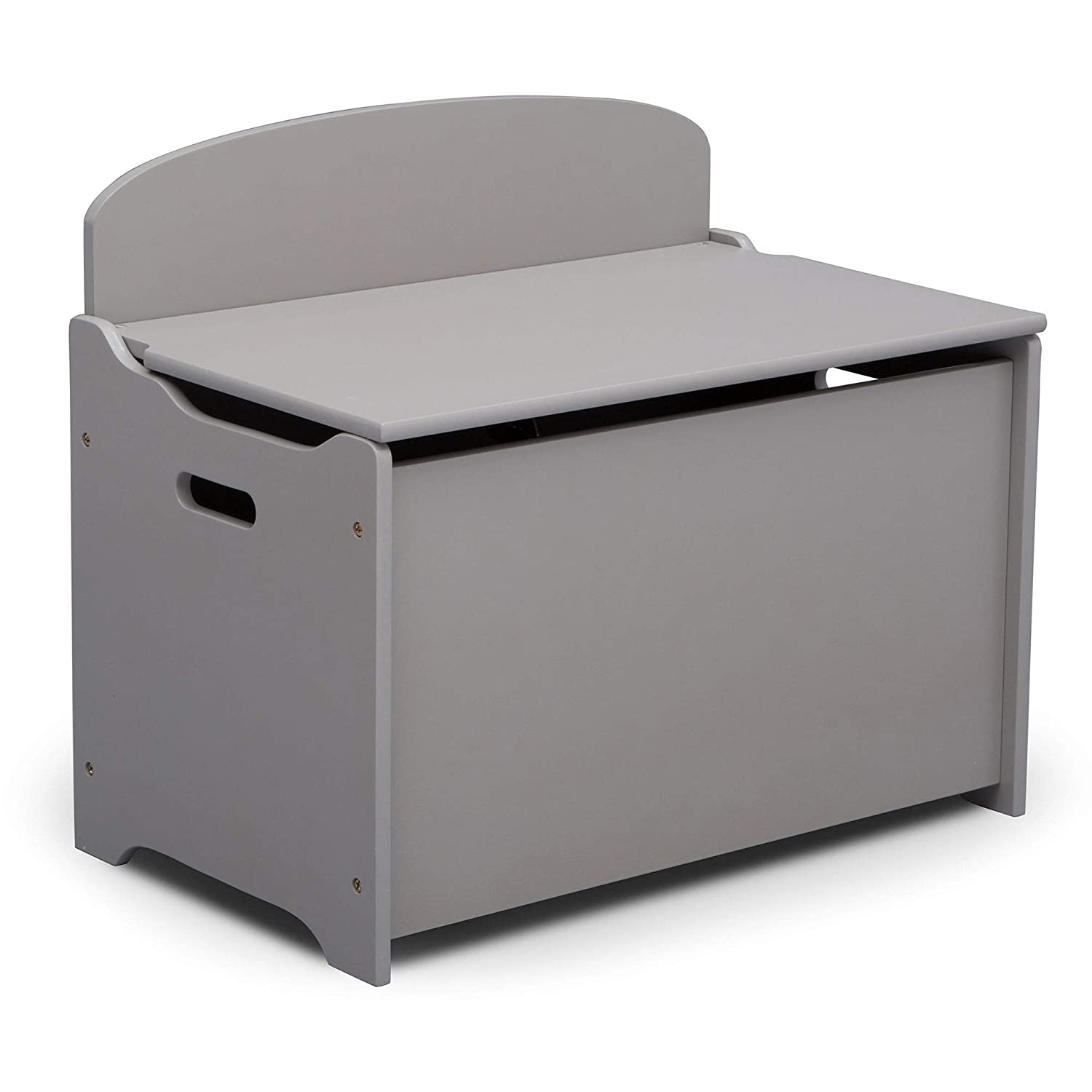 Delta Children MySize Deluxe Toy Box Kid's Room Storage Chest, Gray (Open Box)