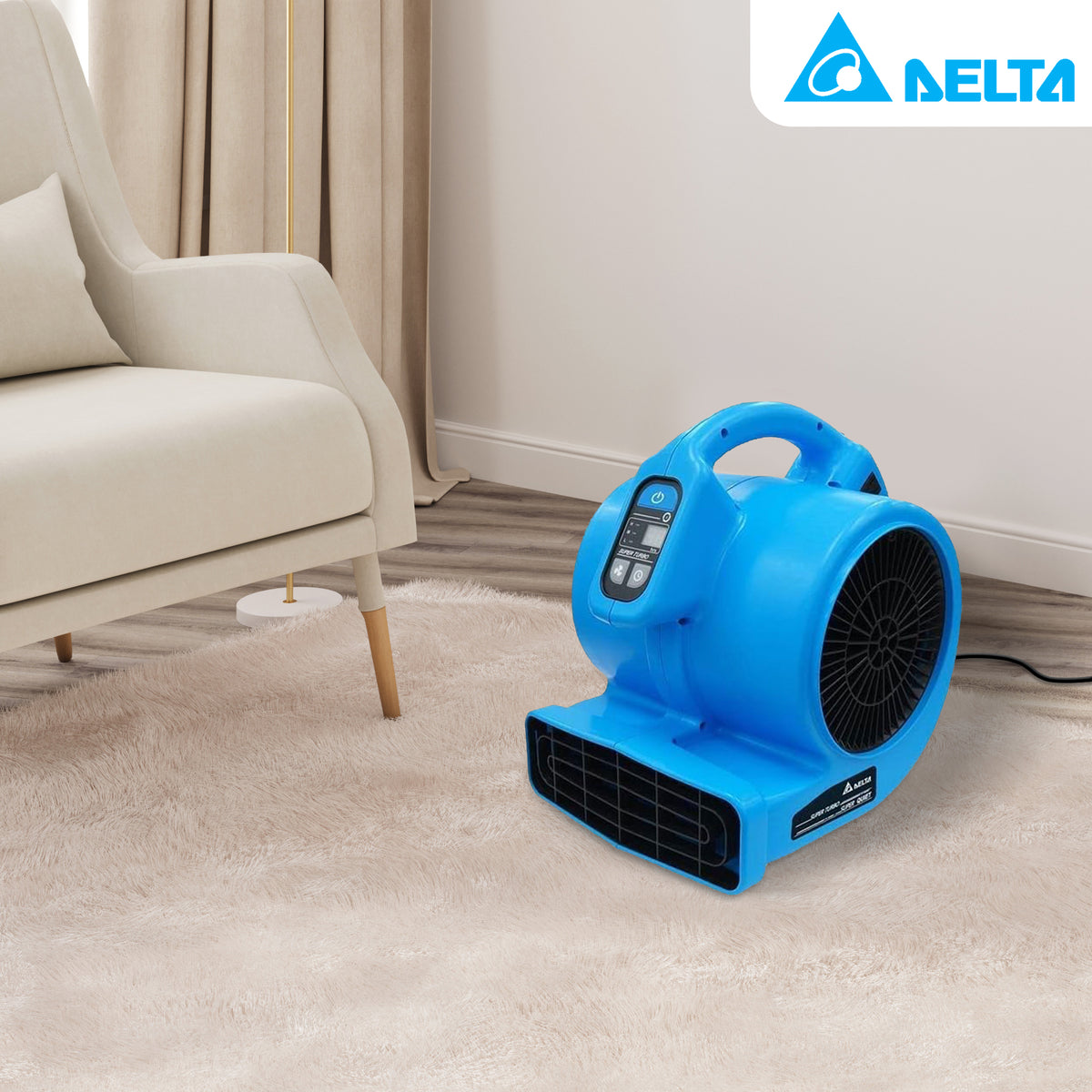 Delta Breez AirMover Powerful 3 Speed Quiet Operation Dryer Fan, 1200 CFM, Blue