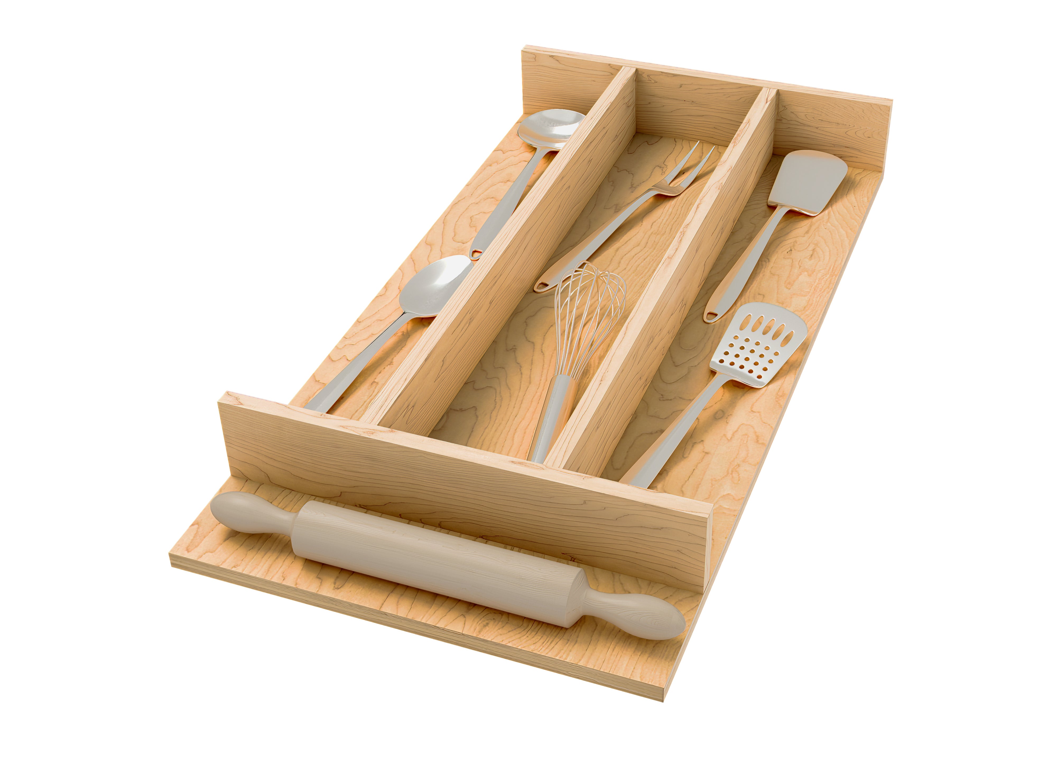 Rev-A-Shelf Natural Maple Right Size Utensil Drawer Insert, 10-1/4" x 19-1/2" - VMInnovations
