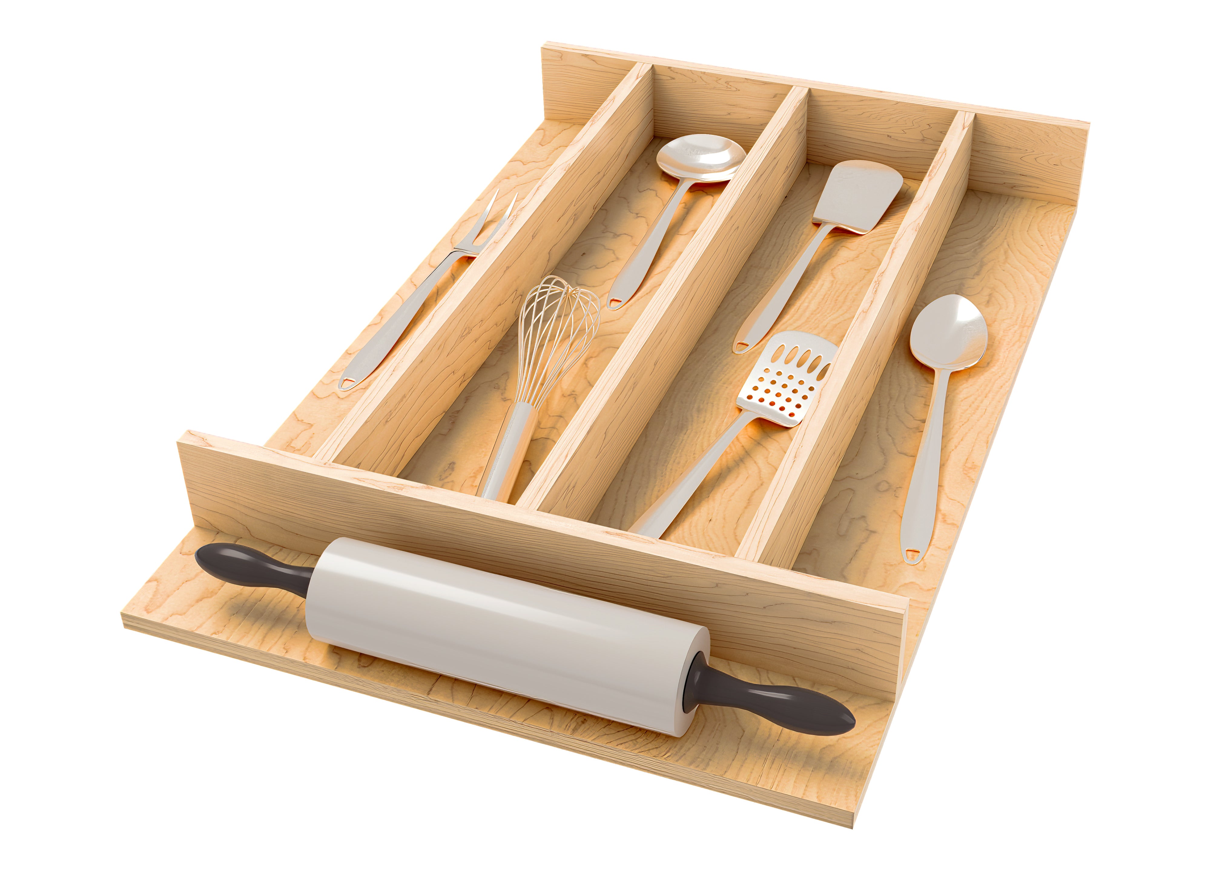 Rev-A-Shelf Natural Maple Right Size Utensil Drawer Insert, 13-1/4" x 19-1/2" - VMInnovations