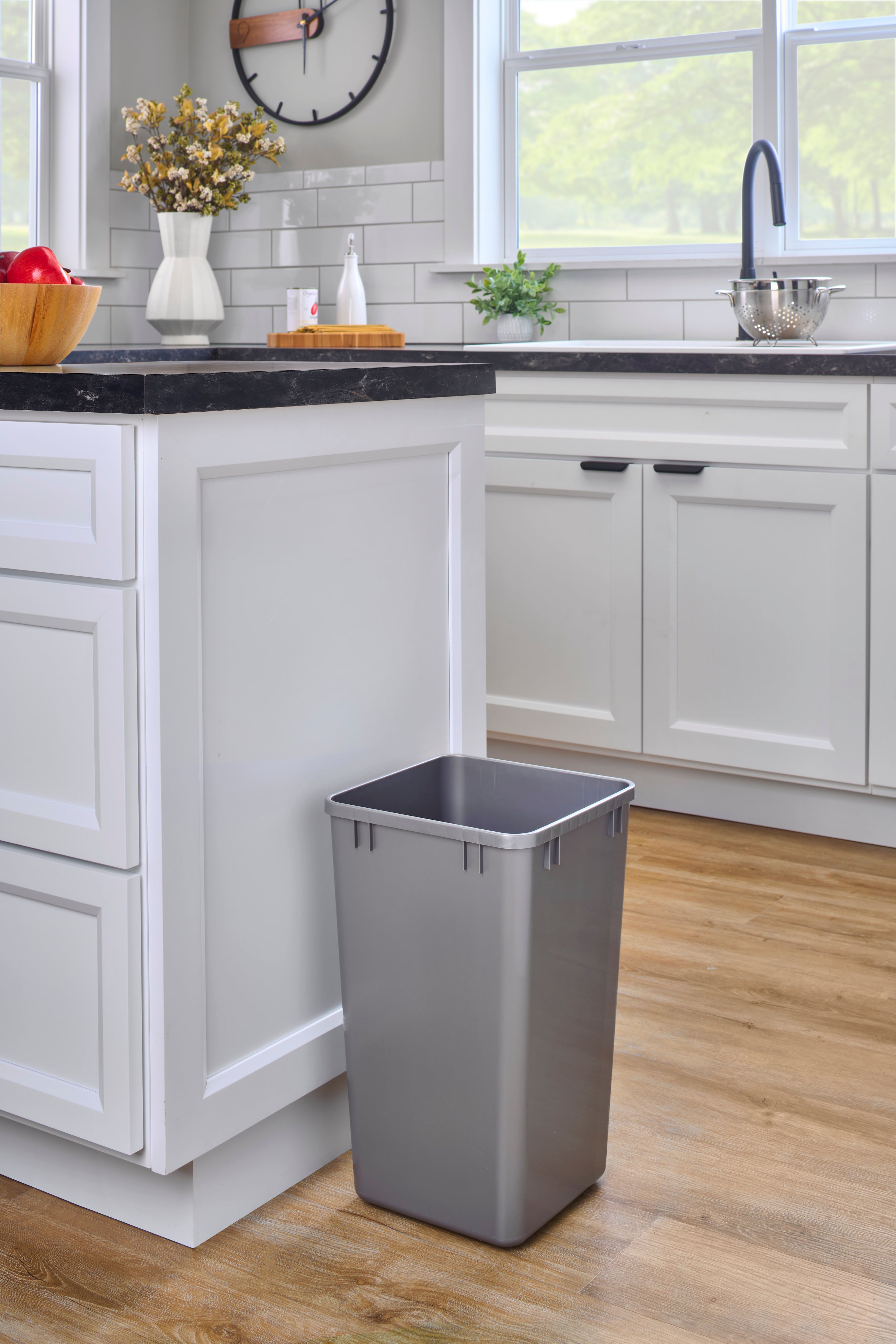 Rev-A-Shelf Polymer Replacement 27 qt. Trash Bin, Silver, 2 Pack, RV-1024-17-2