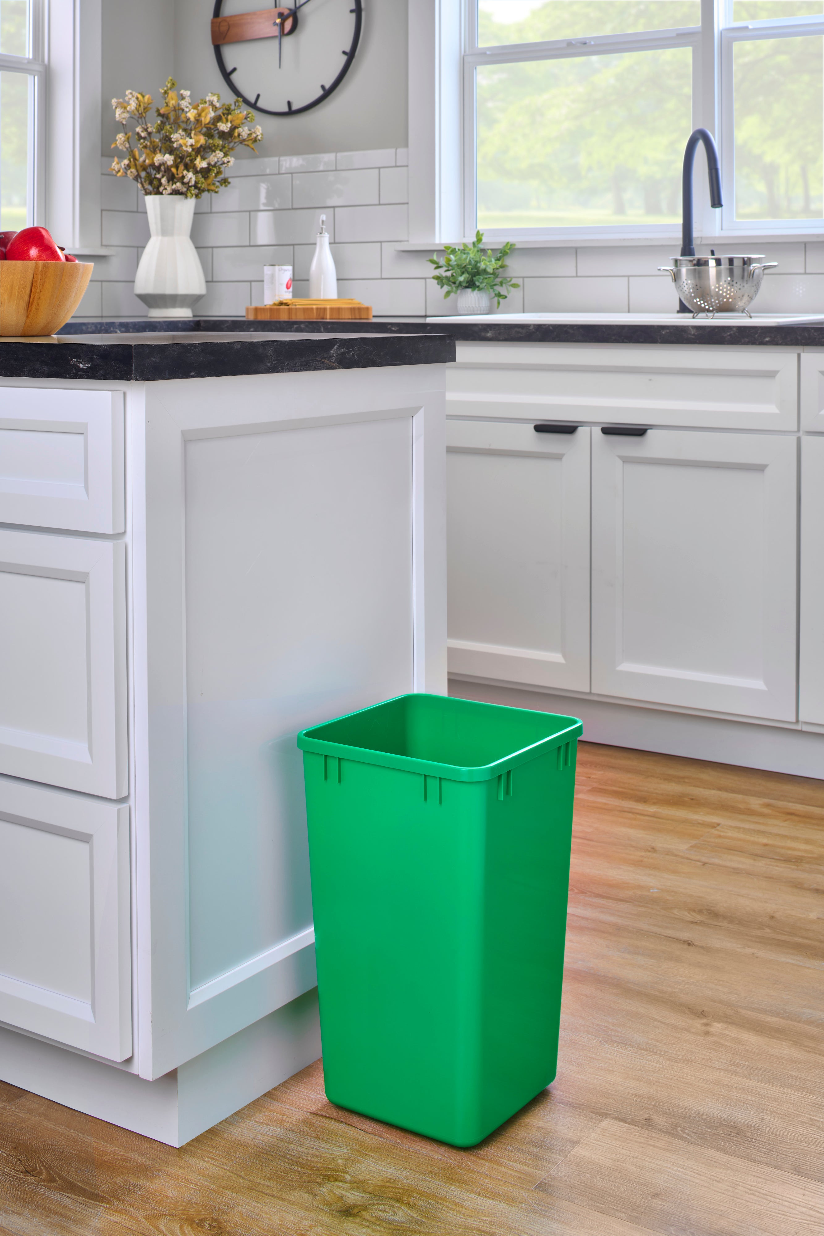Rev-A-Shelf Polymer Replacement 27 qt. Trash Bin, Green, 2 Pack, RV-1024-19-2