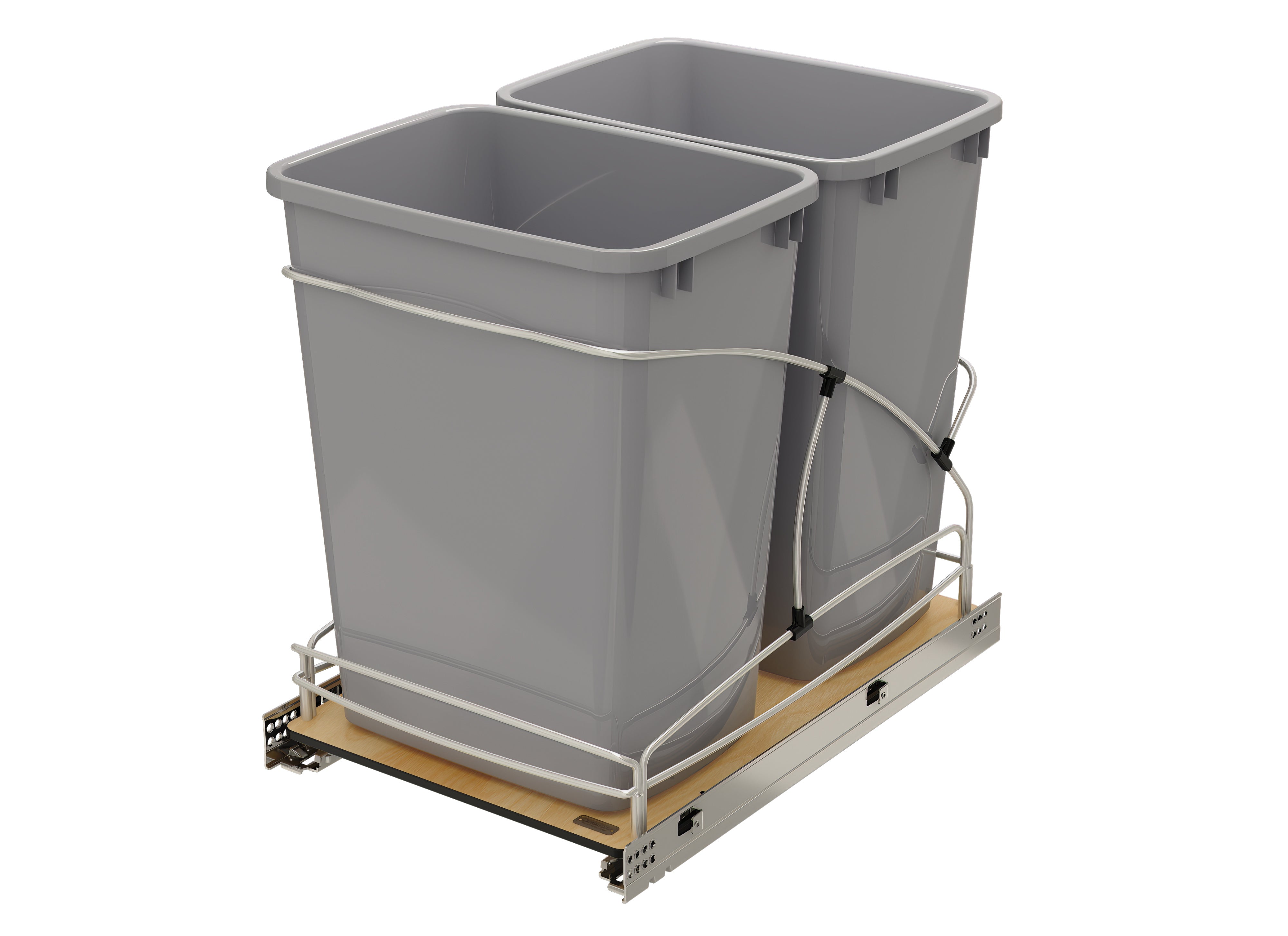 Rev-A-Shelf Double 35 qt. Pullout Trash Containers, Gray, 54WC-1835SC-17-1 - VMInnovations
