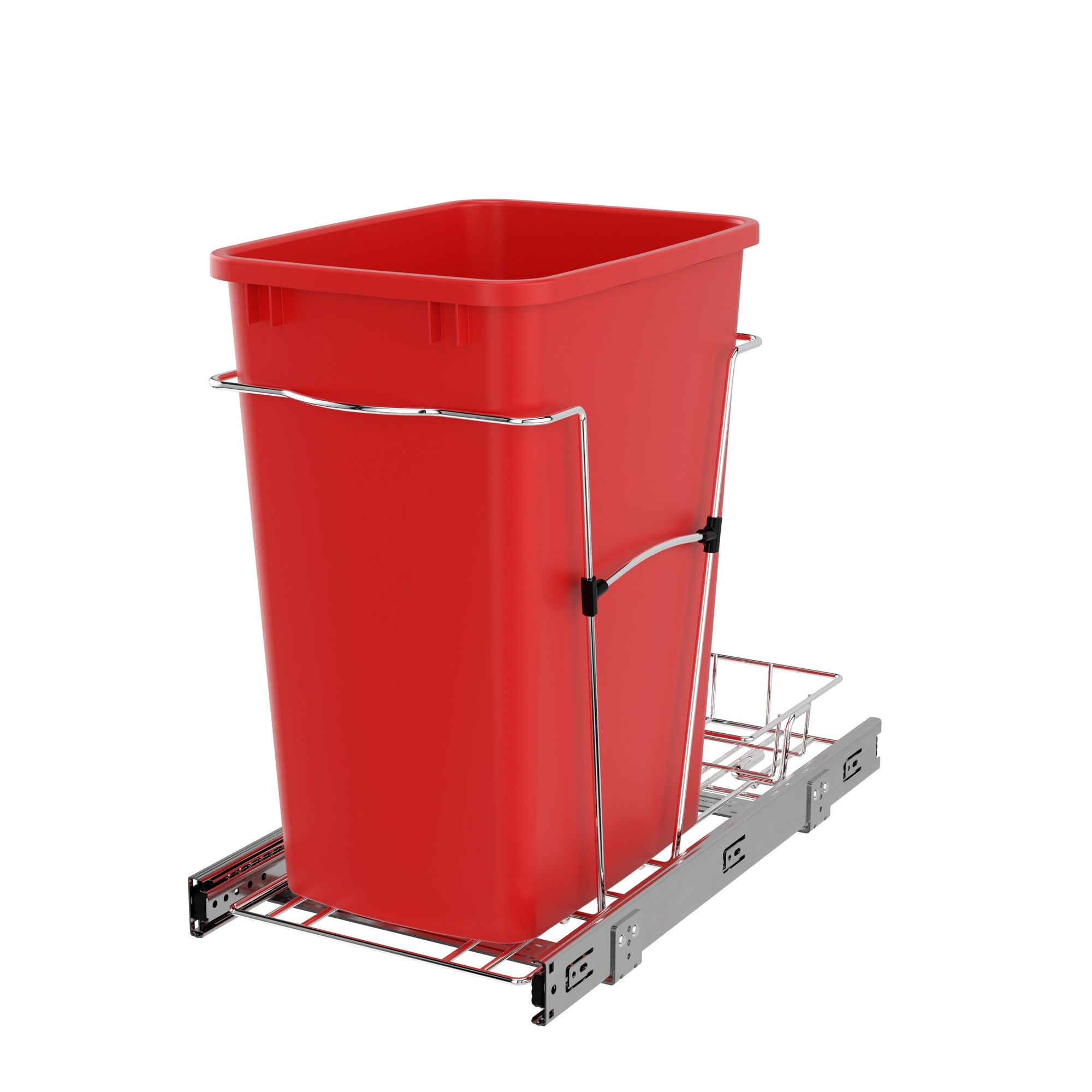 Rev-A-Shelf Pullout Trash Can 35 qt. for Kitchen Cabinets, Red, RV-12KD-16C-S - VMInnovations