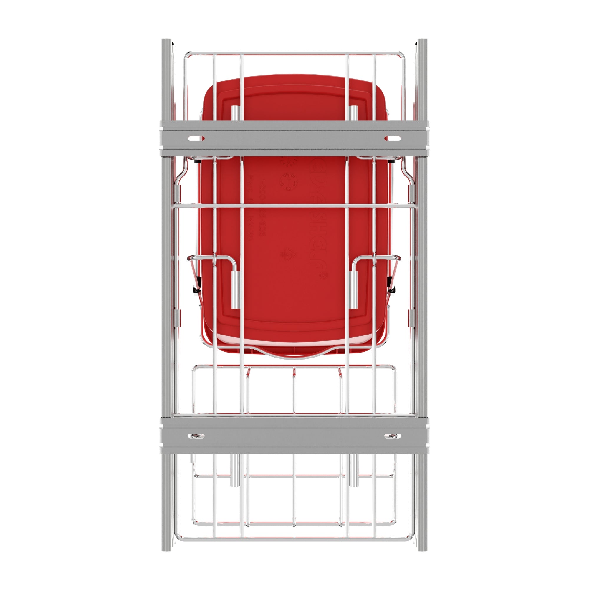 Rev-A-Shelf Pullout Trash Can 35 qt. for Kitchen Cabinets, Red, RV-12KD-16C-S
