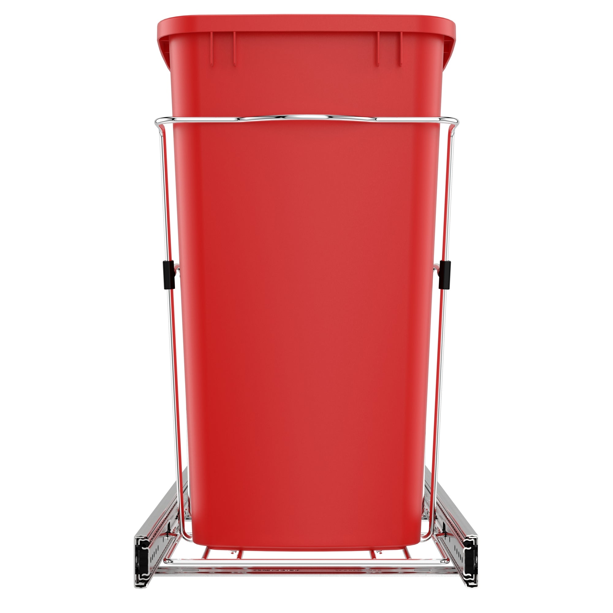 Rev-A-Shelf Pullout Trash Can 35 qt. for Kitchen Cabinets, Red, RV-12KD-16C-S