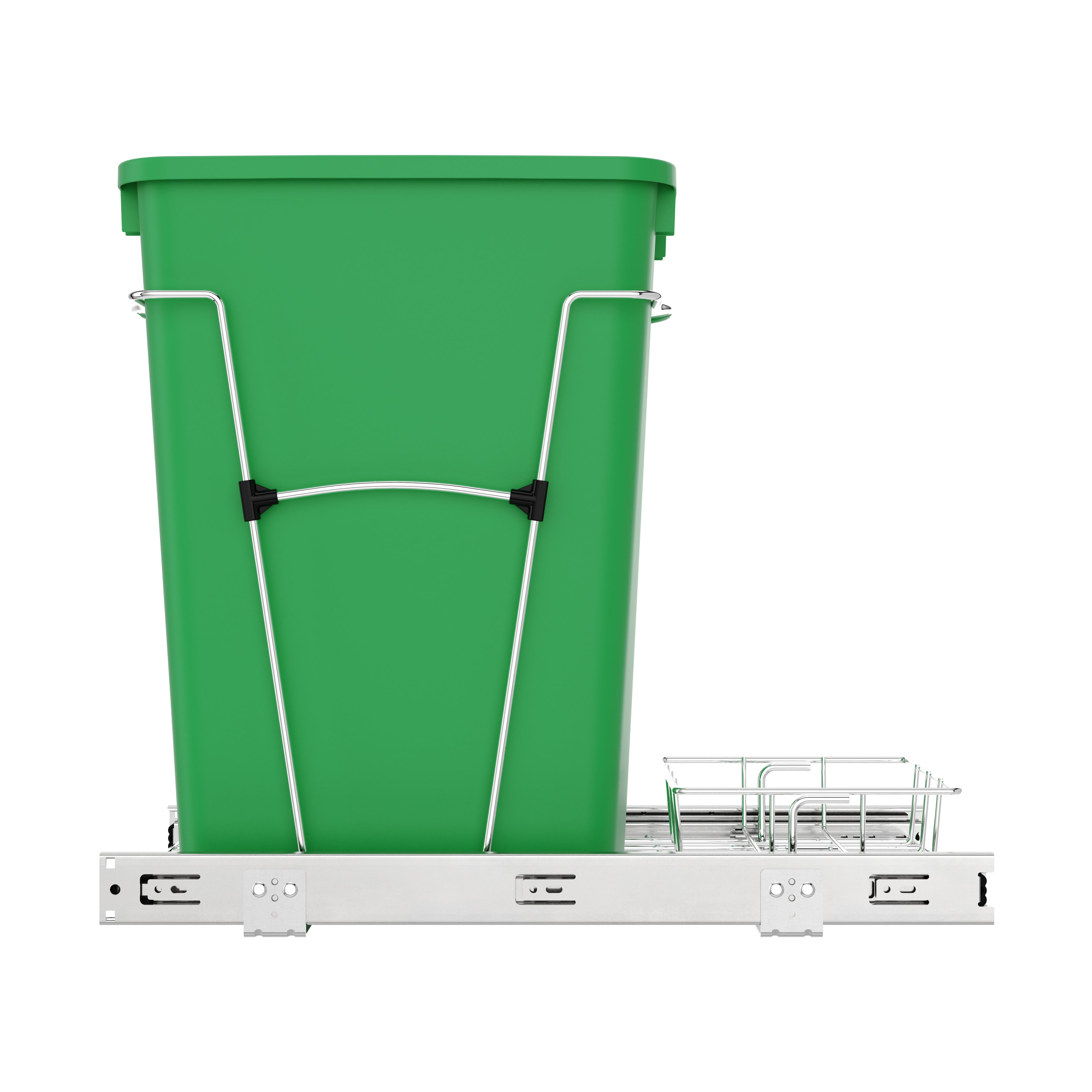 Rev-A-Shelf Pullout Trash Can 35 qt. for Kitchen Cabinets, Green, RV-12KD-19C-S