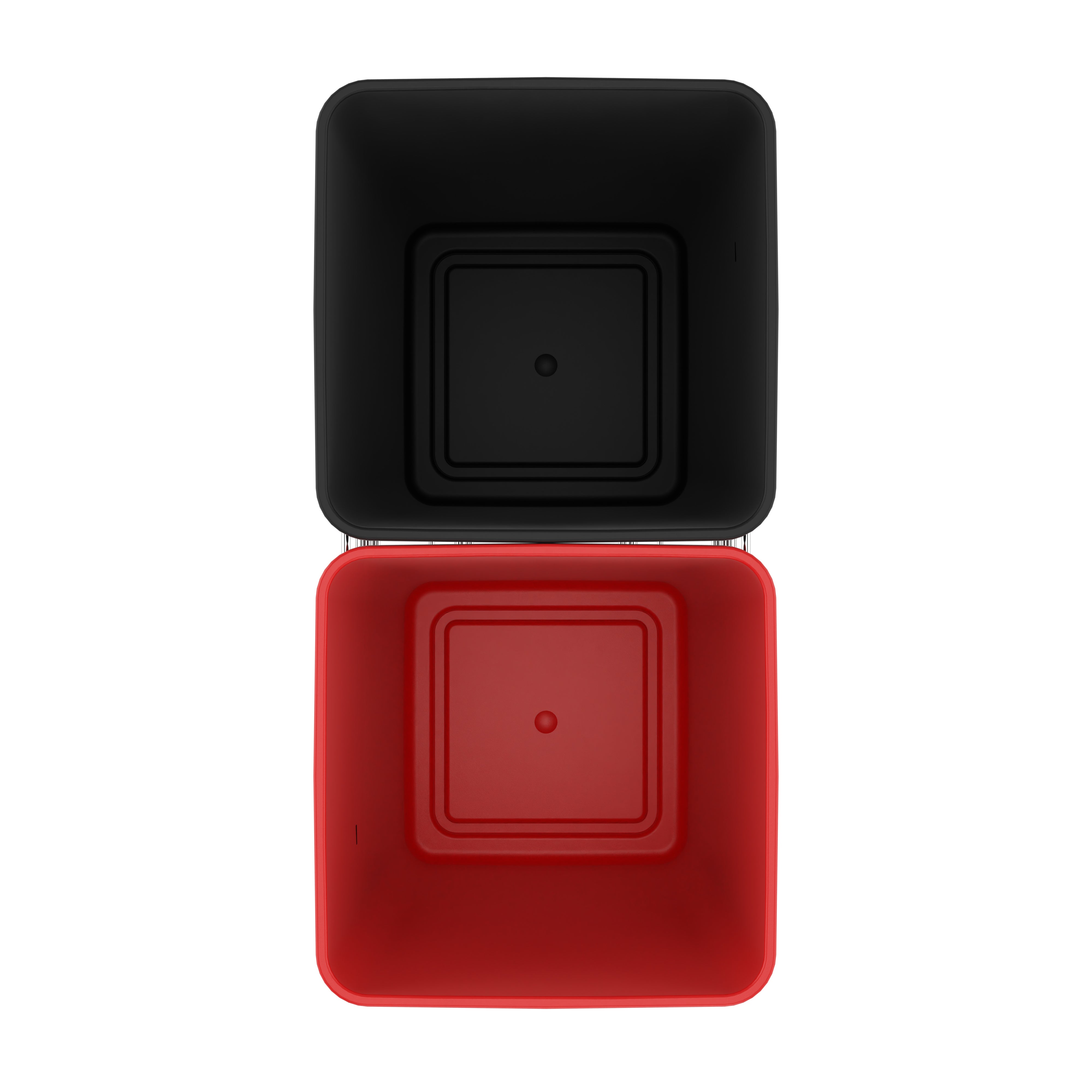 Rev-A-Shelf Double Pullout Trash Can 27 qt. for Kitchen, RedBlk, RV-15KD-1618C-S