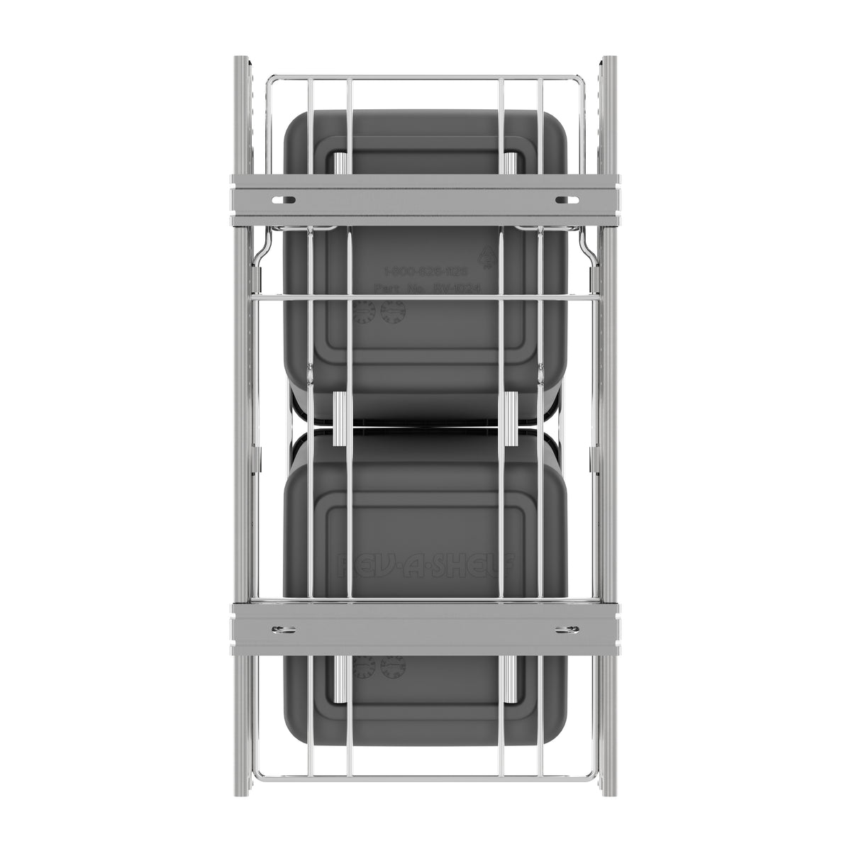 Rev A Shelf 27 Quart Sliding Double Waste Trash Container Bin, Gray (Used)