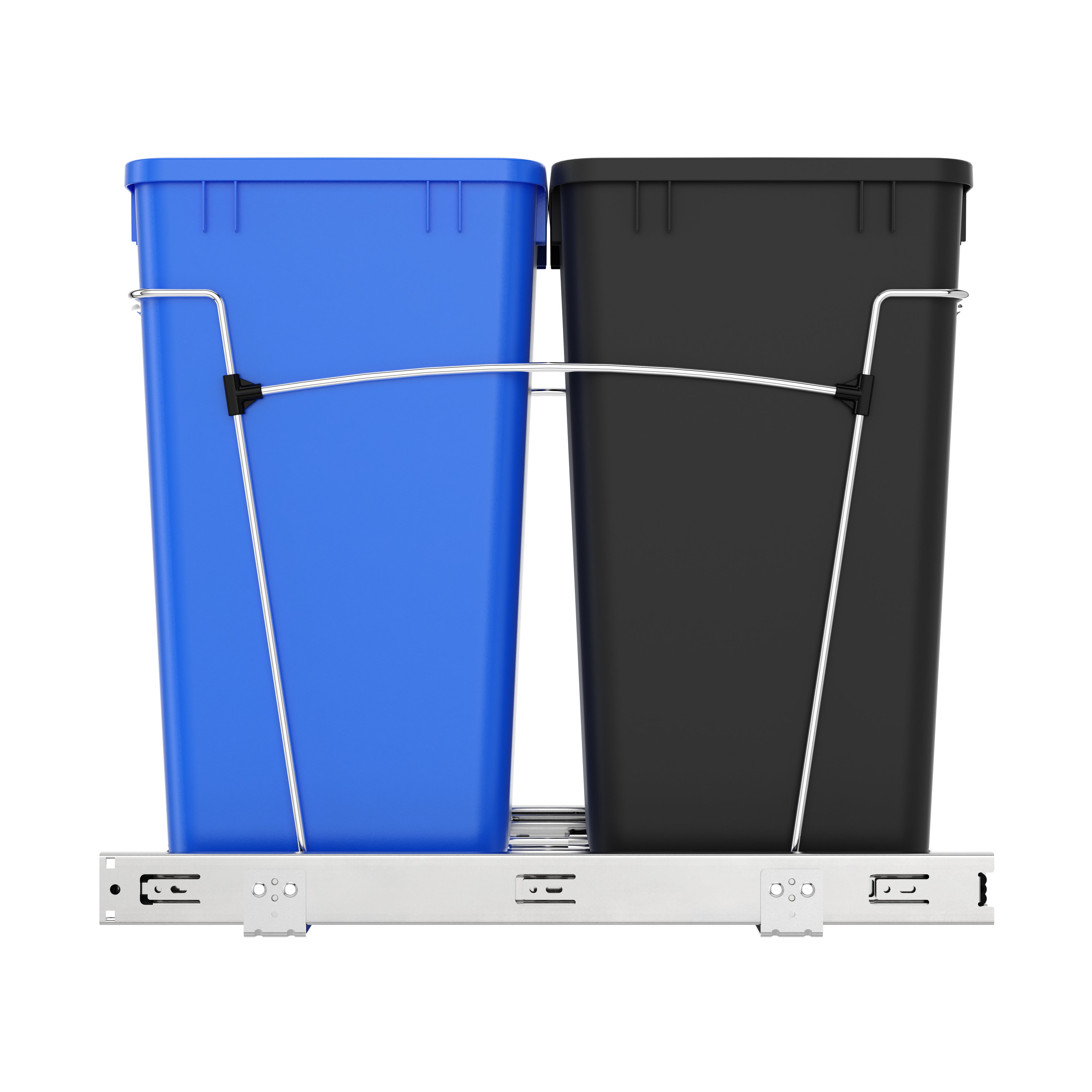 Rev-A-Shelf Double Pullout Trash Can 27 qt. for Kitchen, RV-15KD-2218C-S - VMInnovations