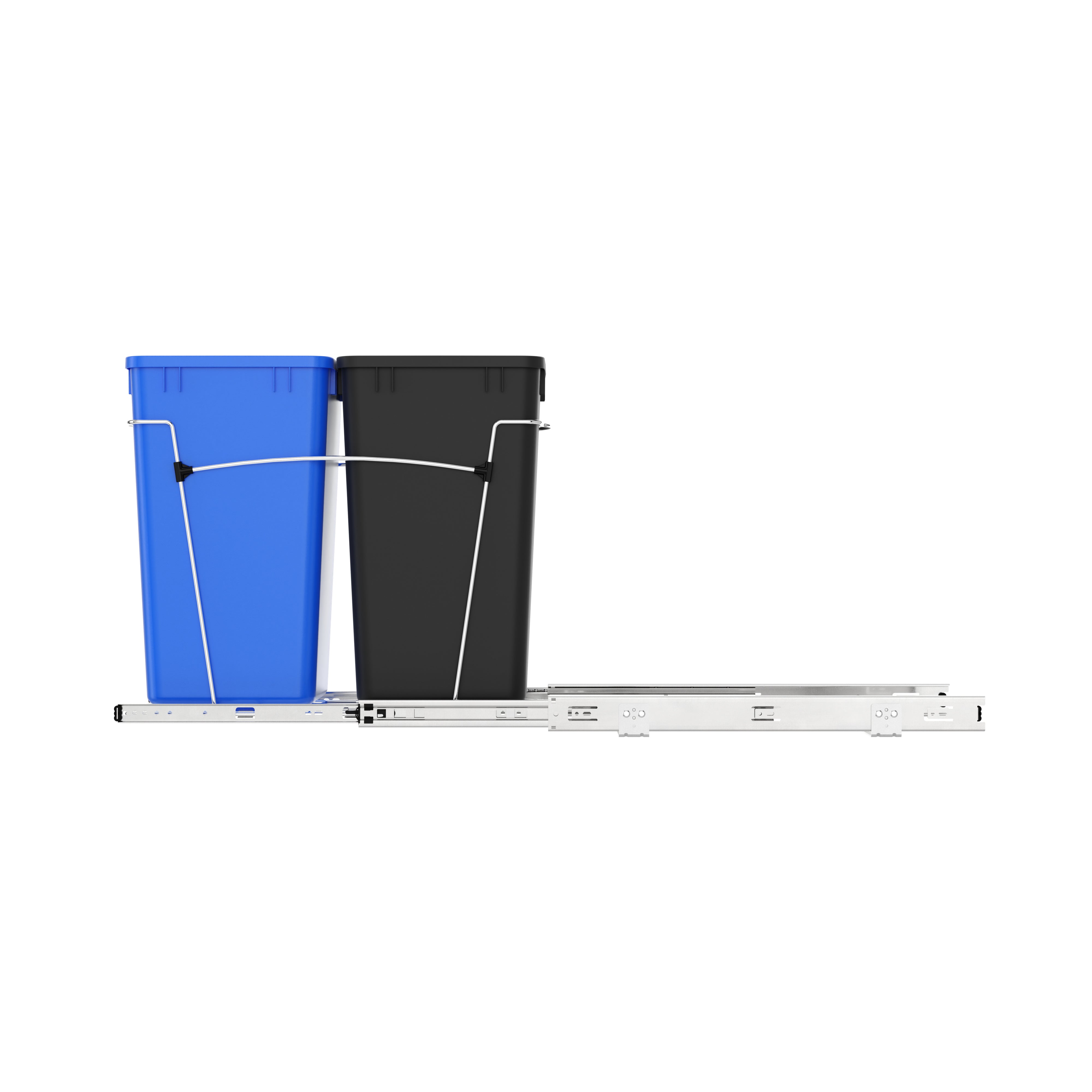 Rev-A-Shelf Double Pullout Trash Can 27 qt. for Kitchen, RV-15KD-2218C-S - VMInnovations