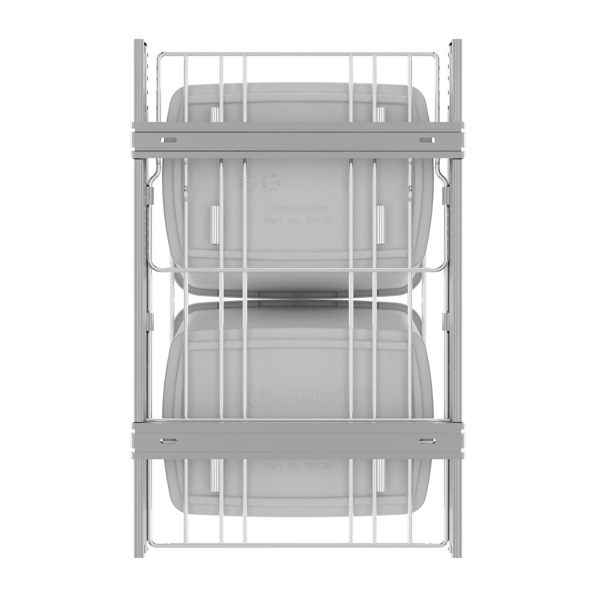 Rev-A-Shelf Sidelines Double 35 Qt Pull Out Trash Waste Containers (Used)