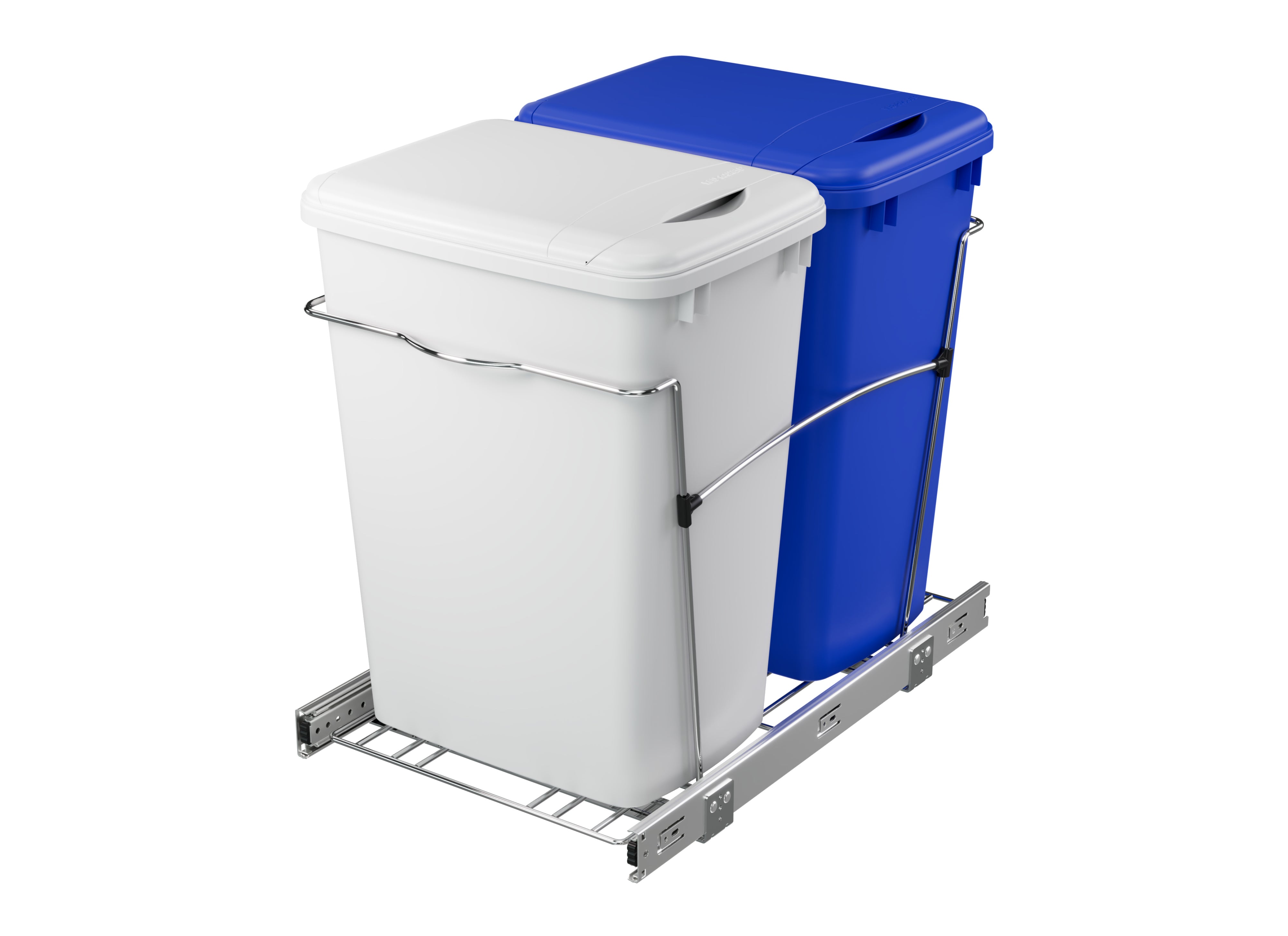 Rev-A-Shelf Double Pullout Trash Can 35 qt. for Kitchen, RV-18KD-11RC-S - VMInnovations