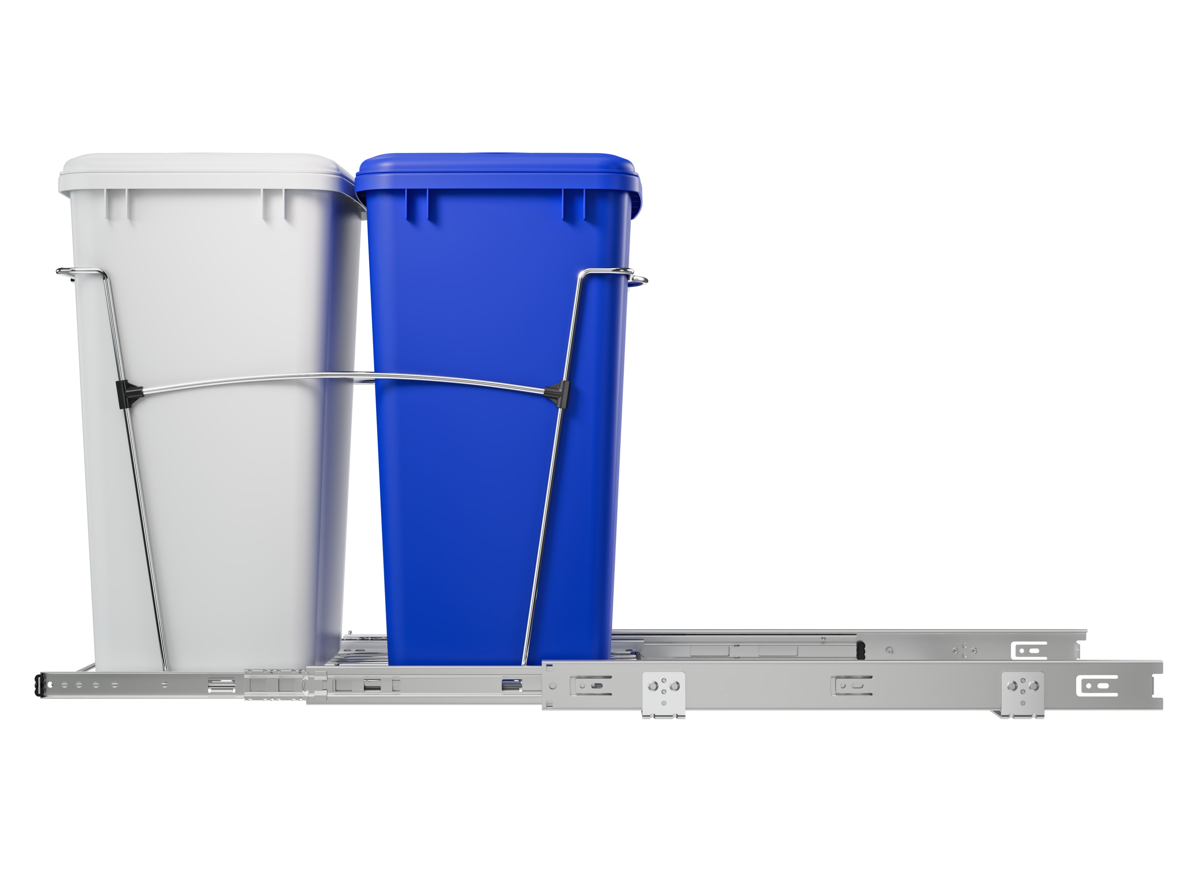 Rev-A-Shelf Double Pullout Trash Can 35 qt. for Kitchen, RV-18KD-11RC-S