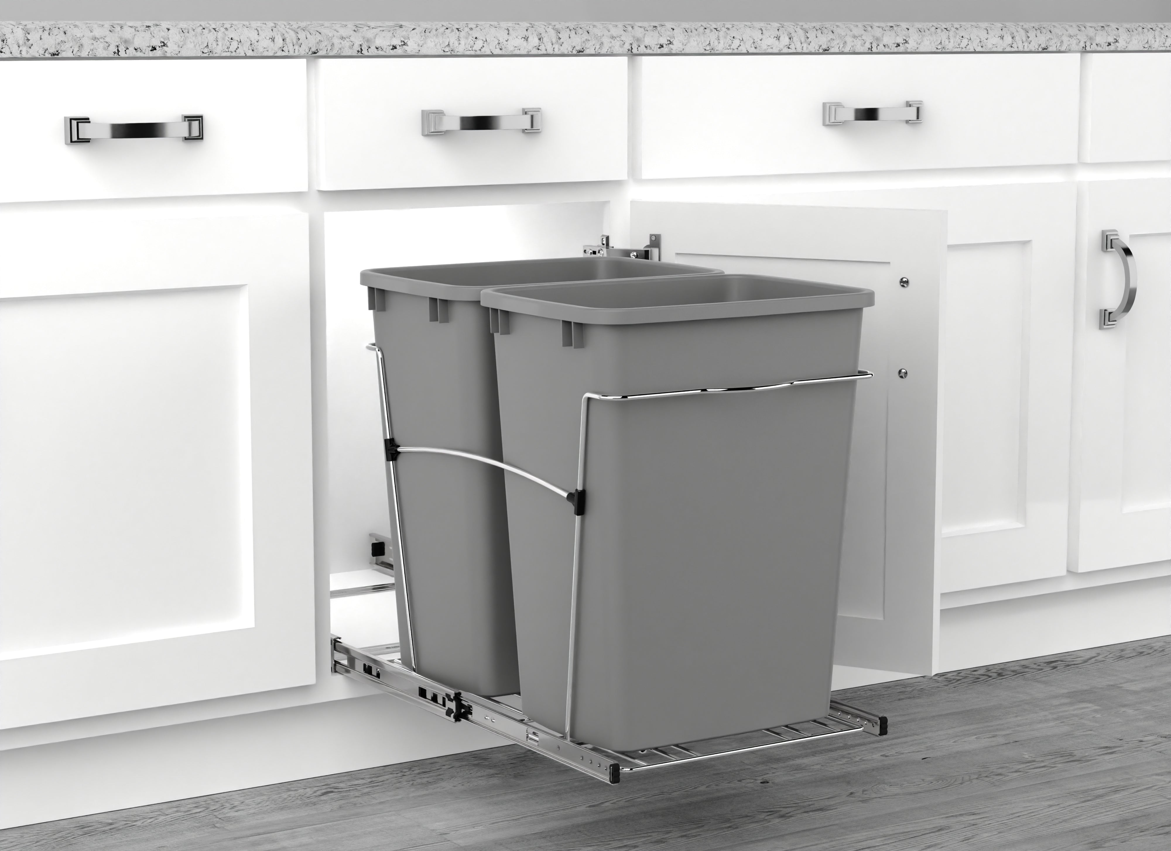 Rev-A-Shelf RV-18KD-17C S Double 35 Quart Pull-Out Waste Bin Containers (Used)