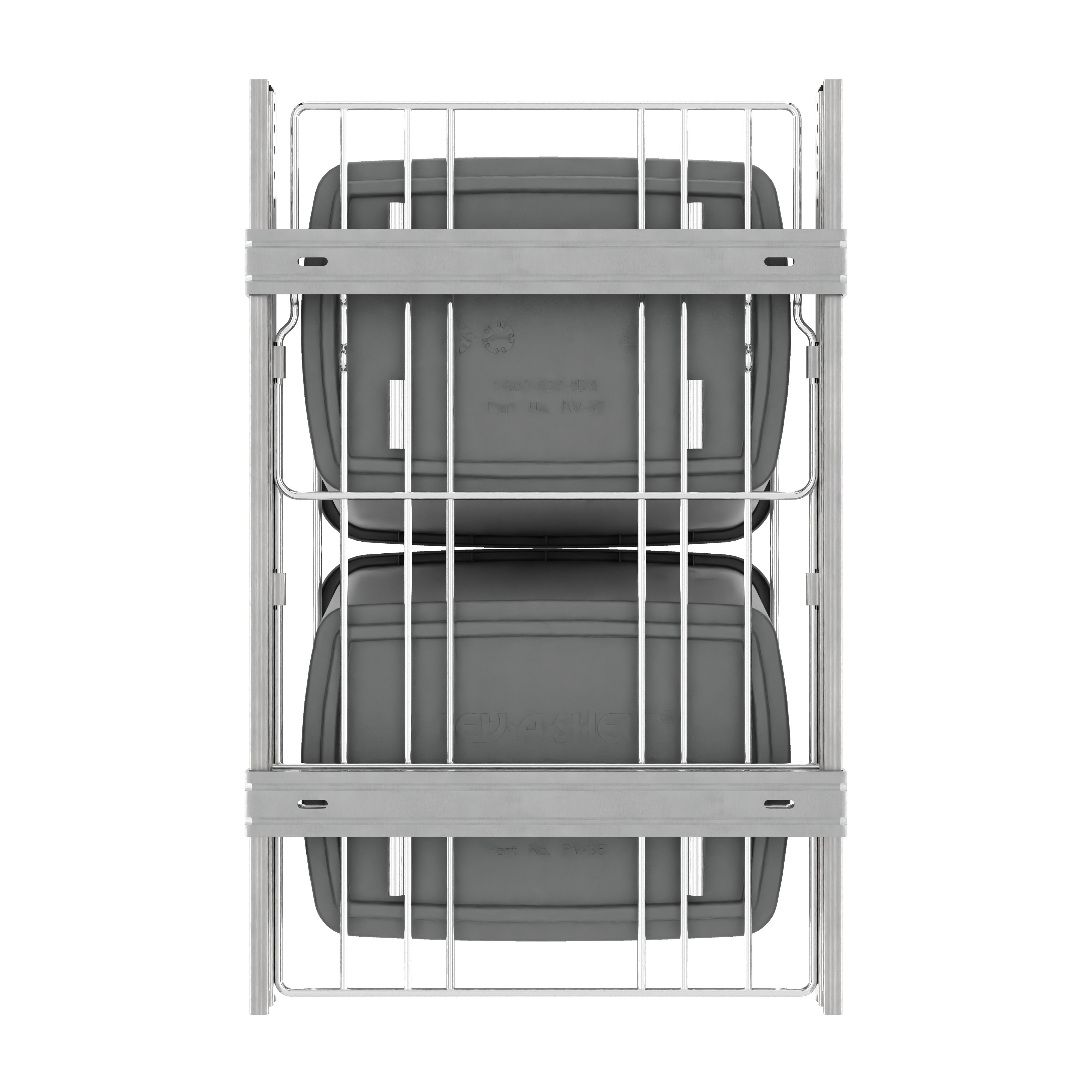 Rev-A-Shelf RV-18KD-17C S Double 35 Quart Pull-Out Waste Bin Containers (Used)
