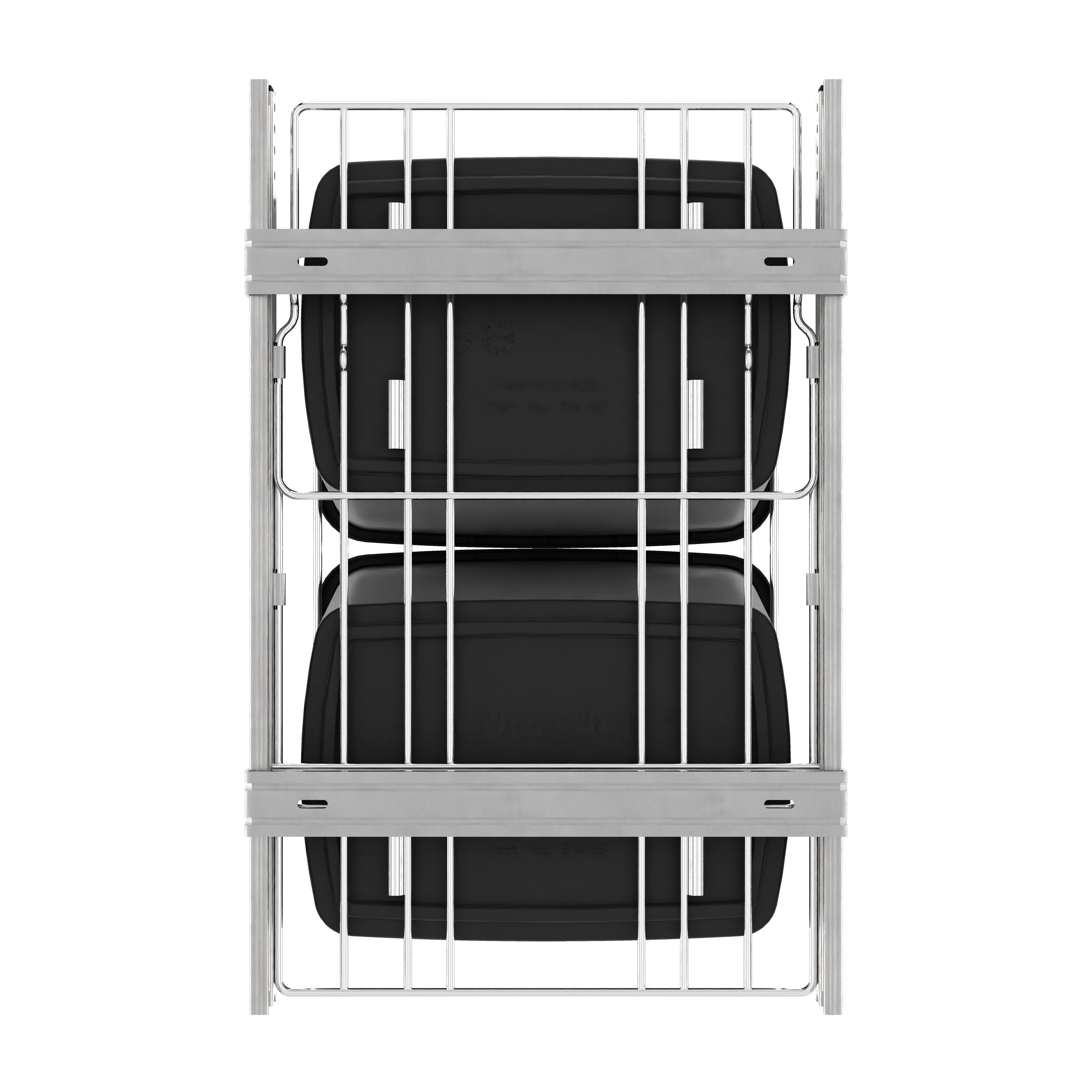 Rev-A-Shelf Double Pullout Trash Can 35 qt. for Kitchen, Black, RV-18KD-18C S