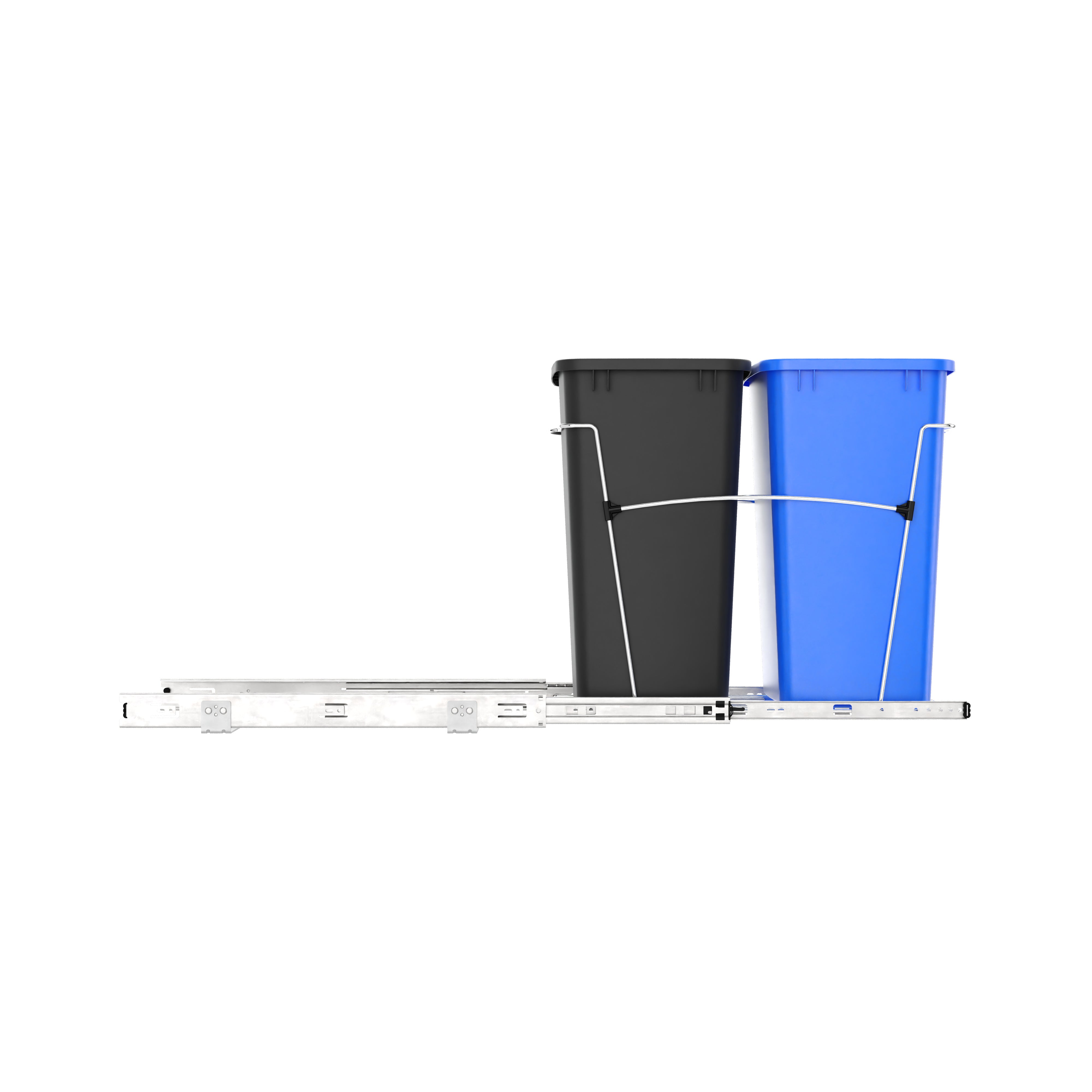 Rev-A-Shelf Double Pullout Trash Can 35 qt. for Kitchen, RV-18KD-2218C-S - VMInnovations