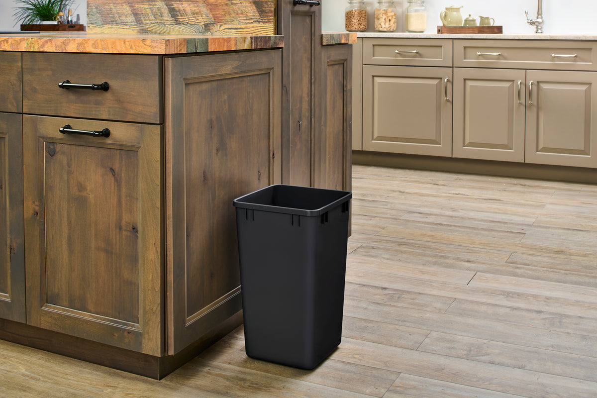 Rev-A-Shelf Polymer Replacement 27 qt. Trash Bin, Black, 2 Pack, RV-1024-18-2