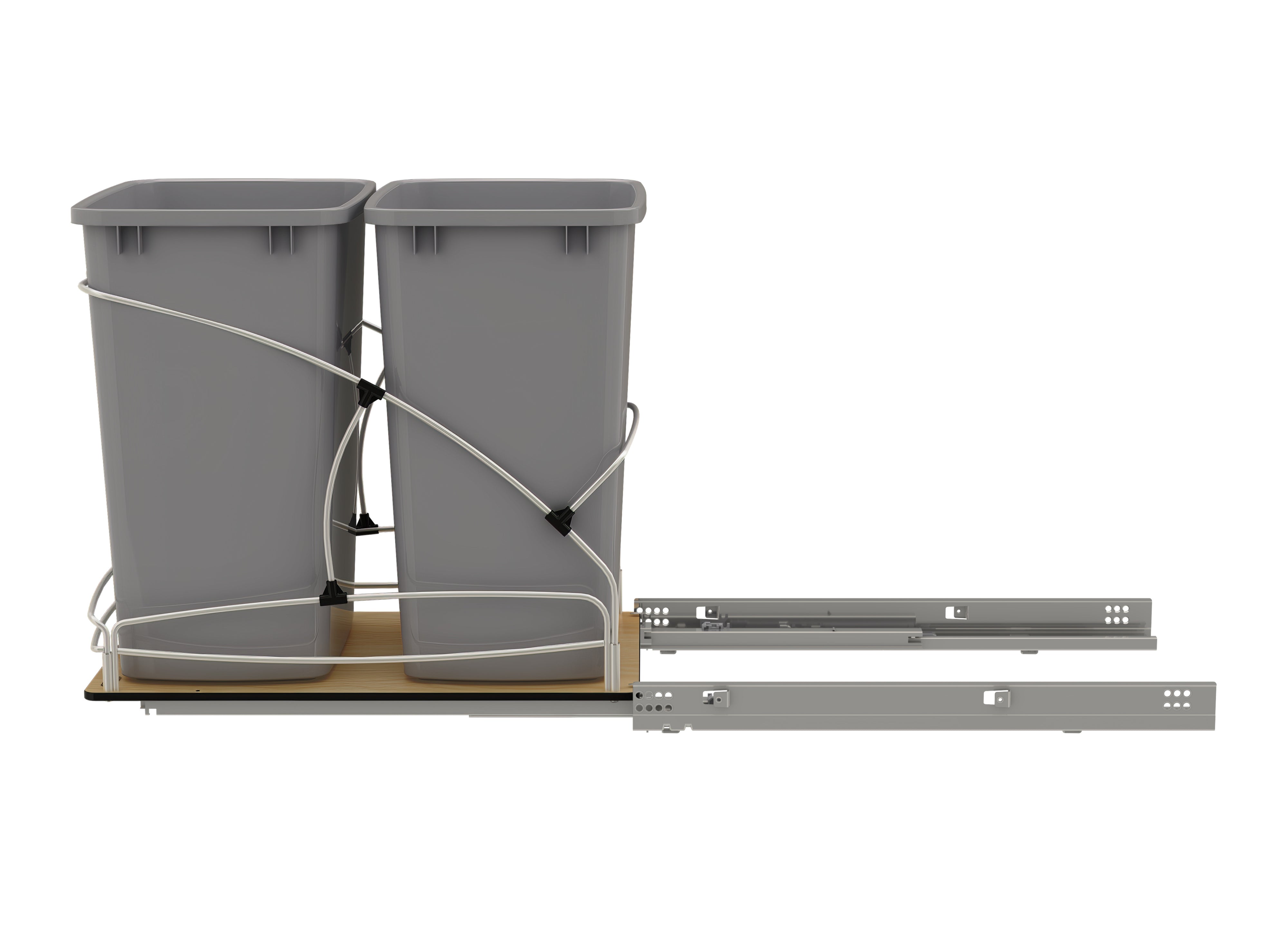 Rev-A-Shelf Double 35 qt. Pullout Trash Containers, Gray, 54WC-1835SC-17-1