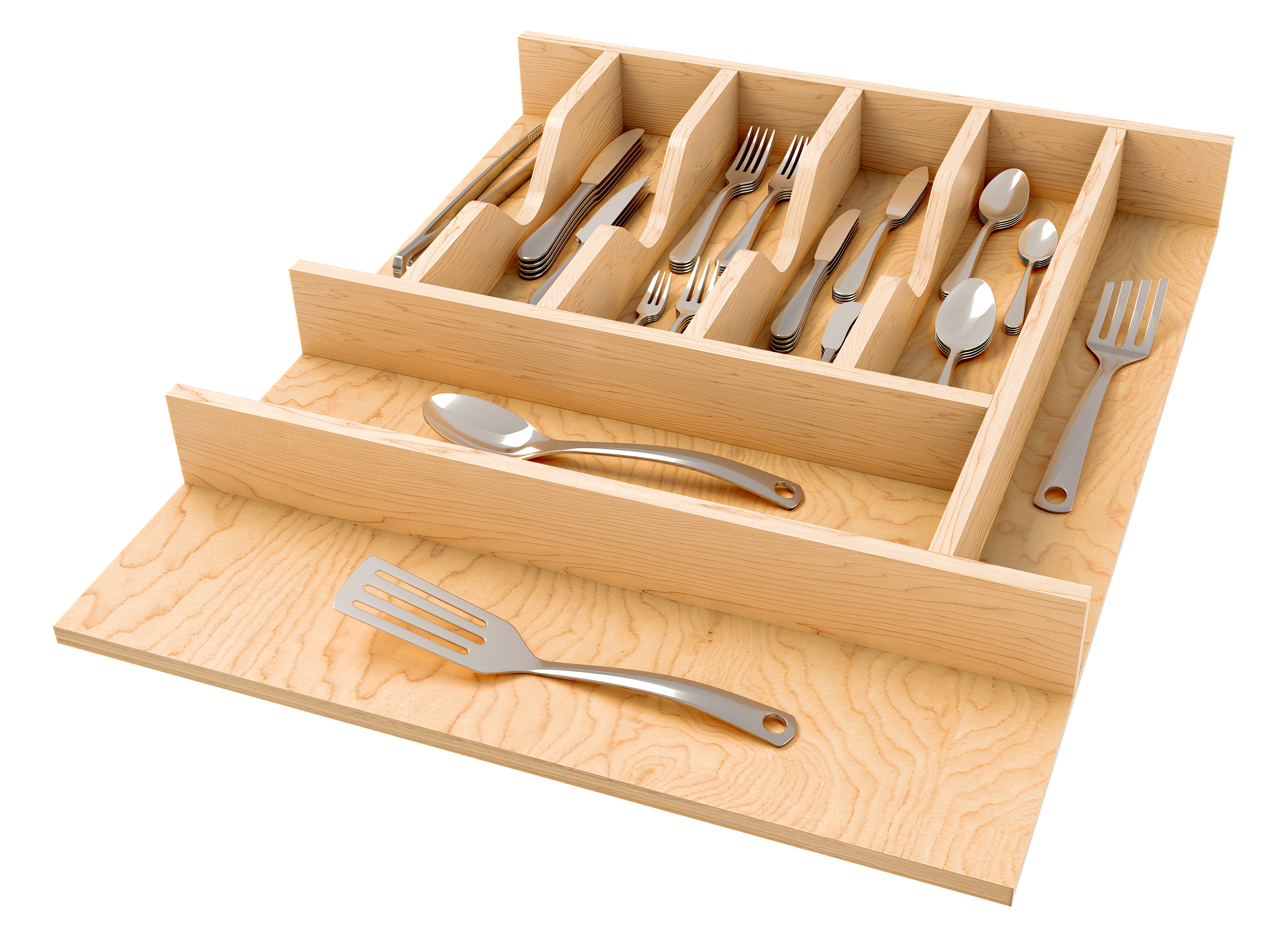 Rev-A-Shelf Natural Maple Right Size Utensil Drawer Insert, 16-1/4" x 19-1/2" - VMInnovations