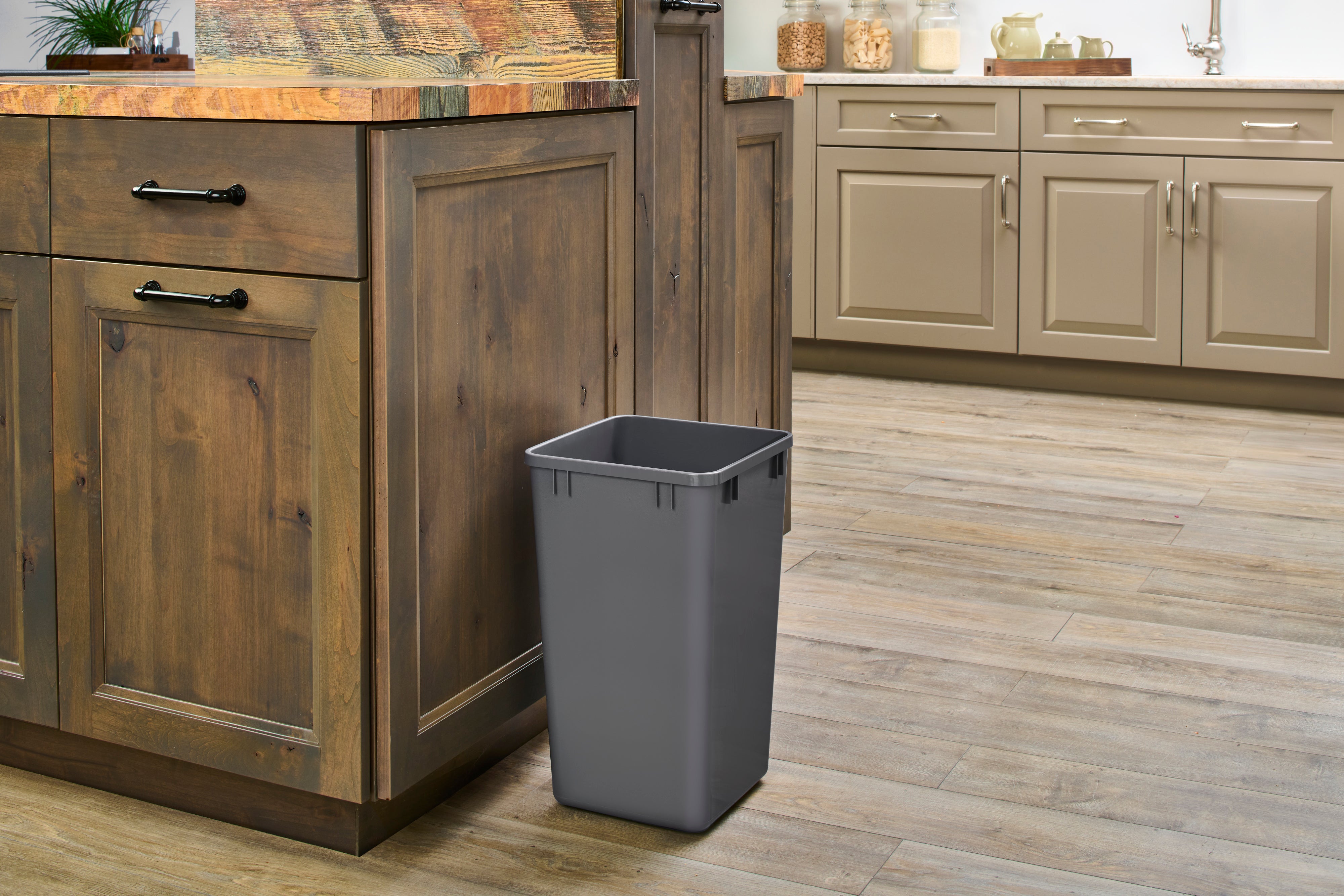 Rev-A-Shelf Polymer Replacement 27 qt. Trash Bin, Gray, 2 Pack, RV-1024-13-2