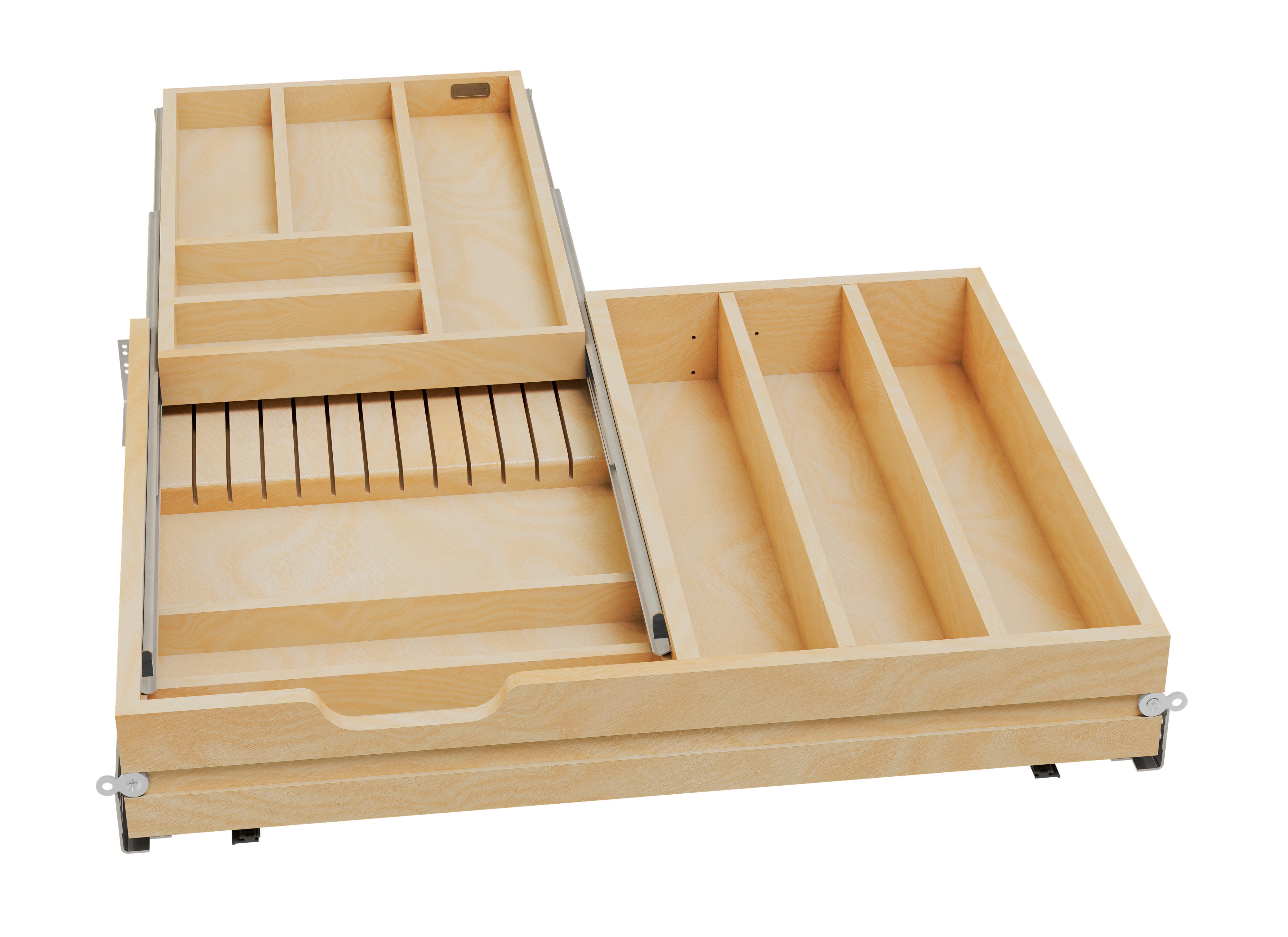 Rev-A-Shelf Maple Two-Tier Combo Drawer System w/BLUM Soft-Close, 4WTCD-30HSC-1