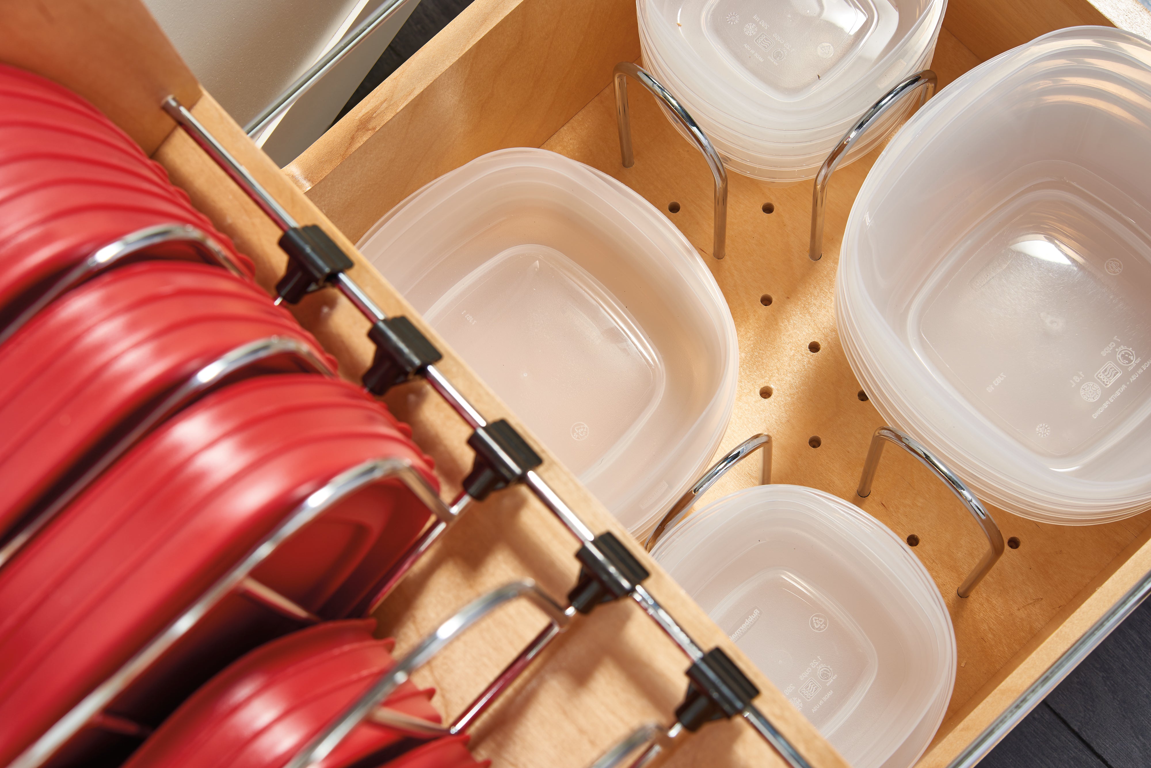 Rev-A-Shelf Food Storage Container Organizer w/ Soft-close, Natural, 4FSCO-18SC-1