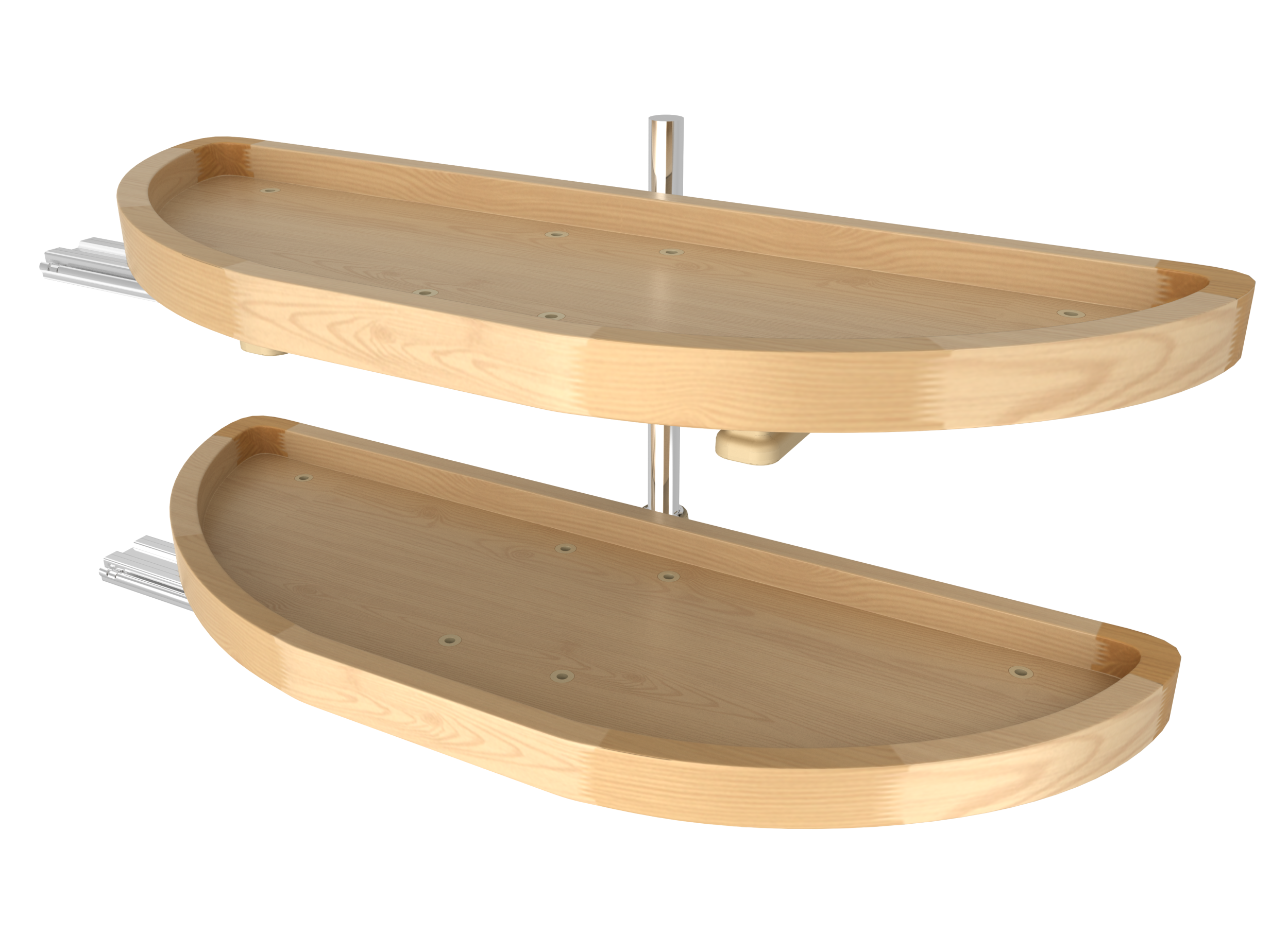 Rev-a-Shelf 32" Lazy Susan Half-Moon Shaped 2-Shelf Turner, 4WLS882-32-570