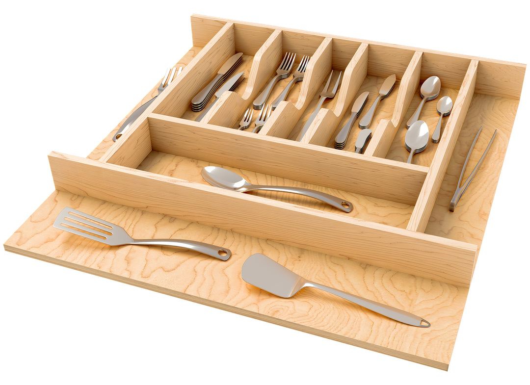Rev-A-Shelf Natural Maple Right Size Utensil Drawer Insert, 19 1/4" x 19 1/2"