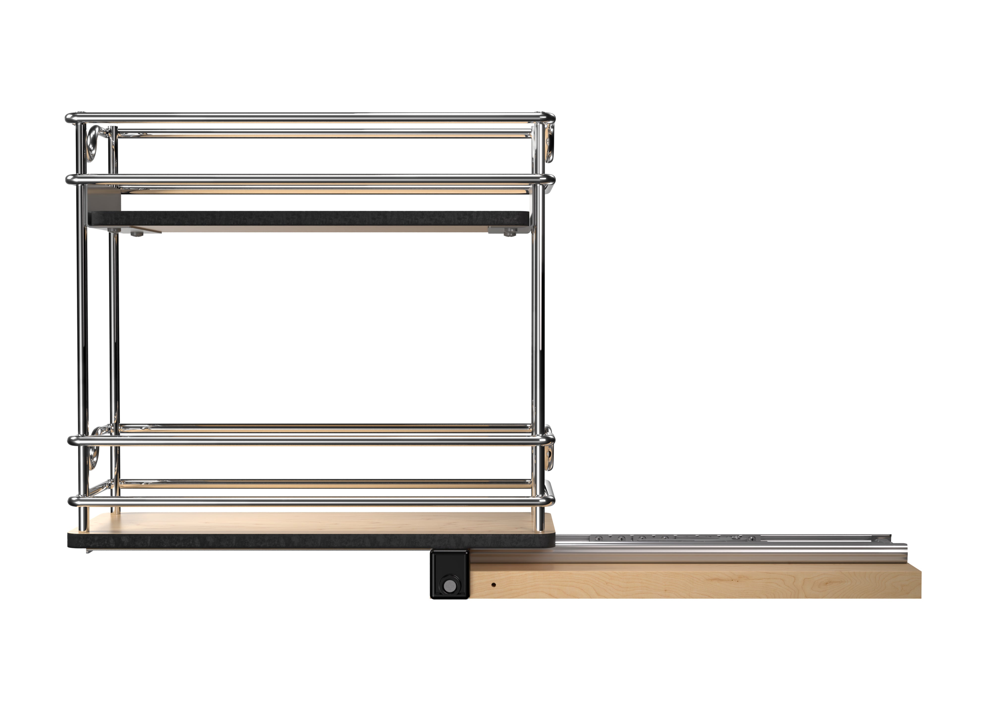 Rev-A-Shelf 5" Pullout Organizer for Cabinets, 2 Tier Upright Shelf, 5WU2-5W1-1