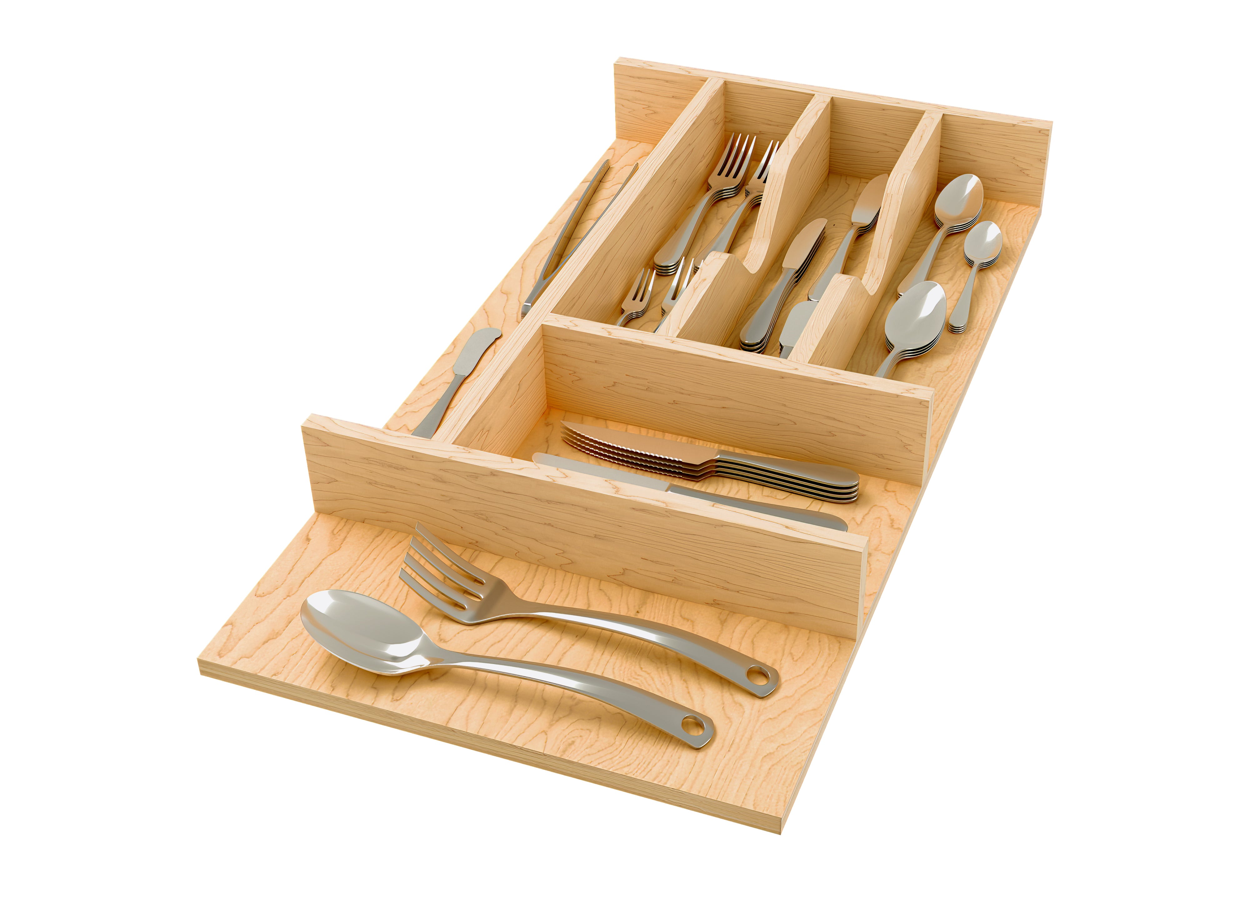 Rev-A-Shelf Natural Maple Right Size Utensil Drawer Insert, 10-1/4" x 19-1/2 - VMInnovations