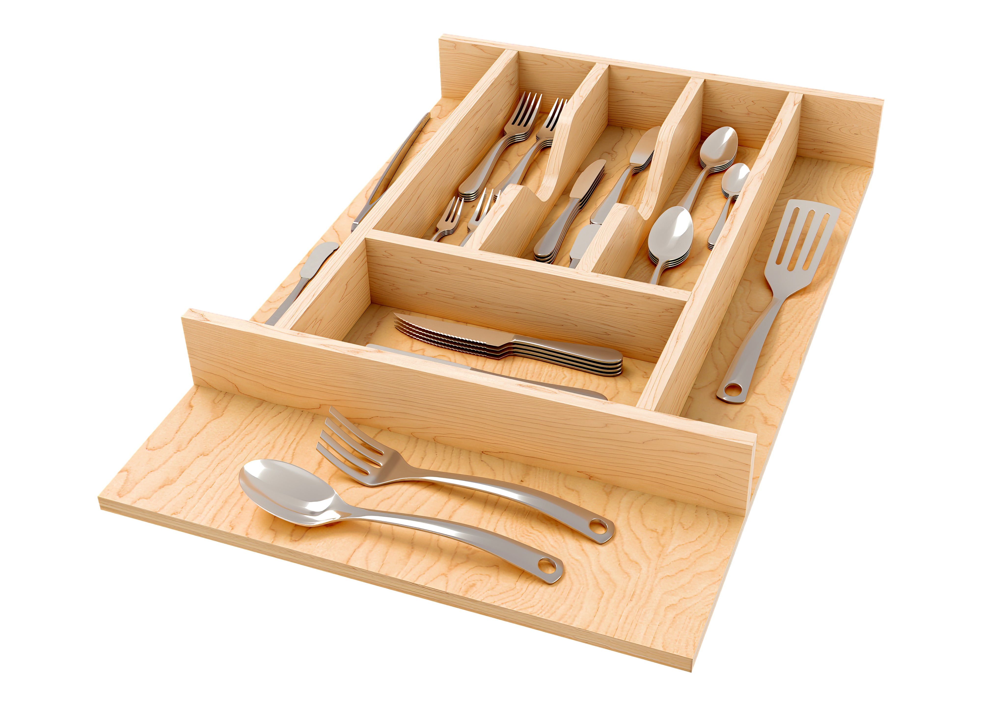 Rev-A-Shelf Natural Maple Right Size Utensil Drawer Insert, 13-1/4" x 19-1/2"