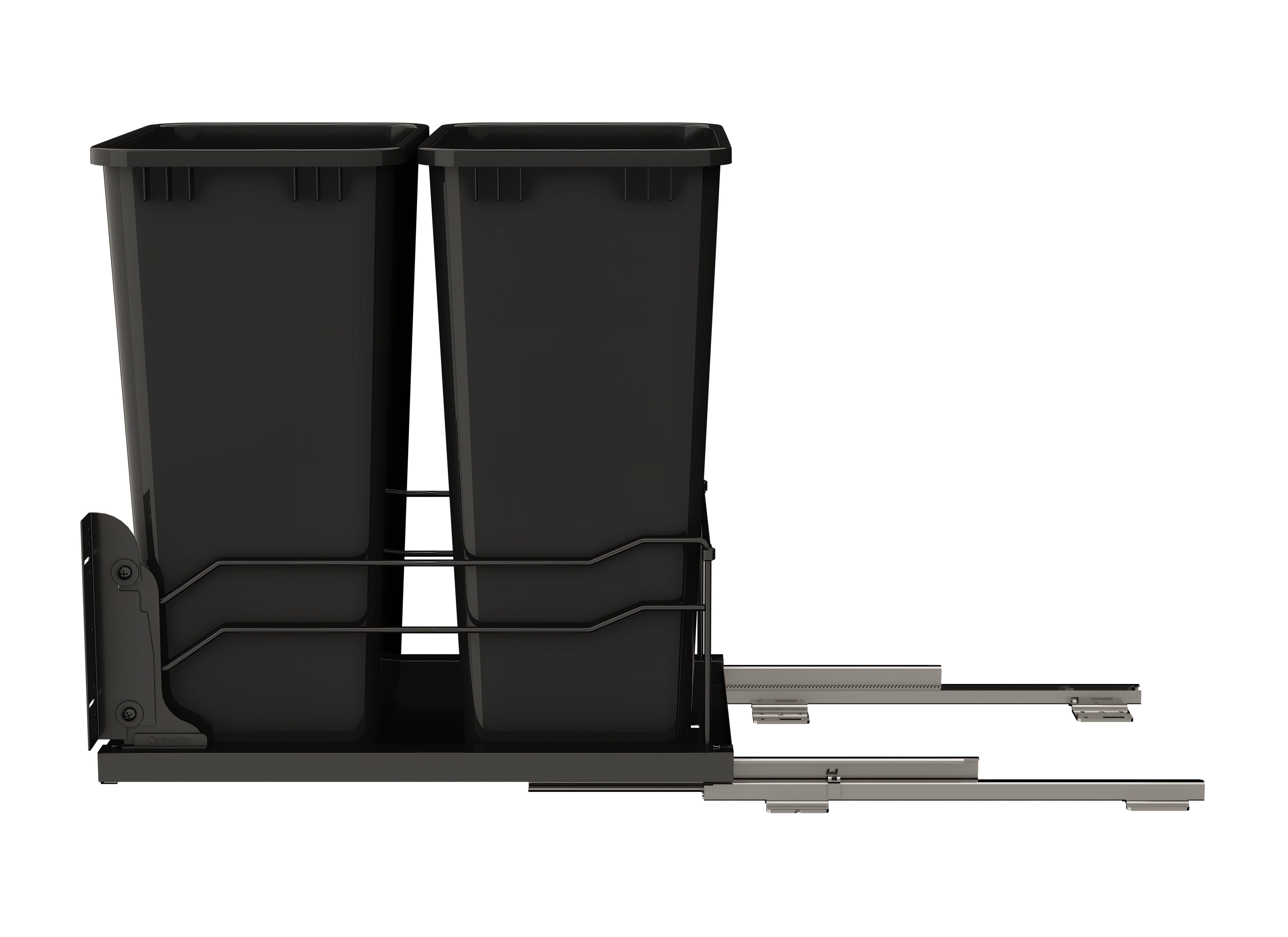 Rev-A-Shelf Double Pullout Kitchen Trash Can 50 qt. Soft-Close 53WC-2150SCDM-218 - VMInnovations