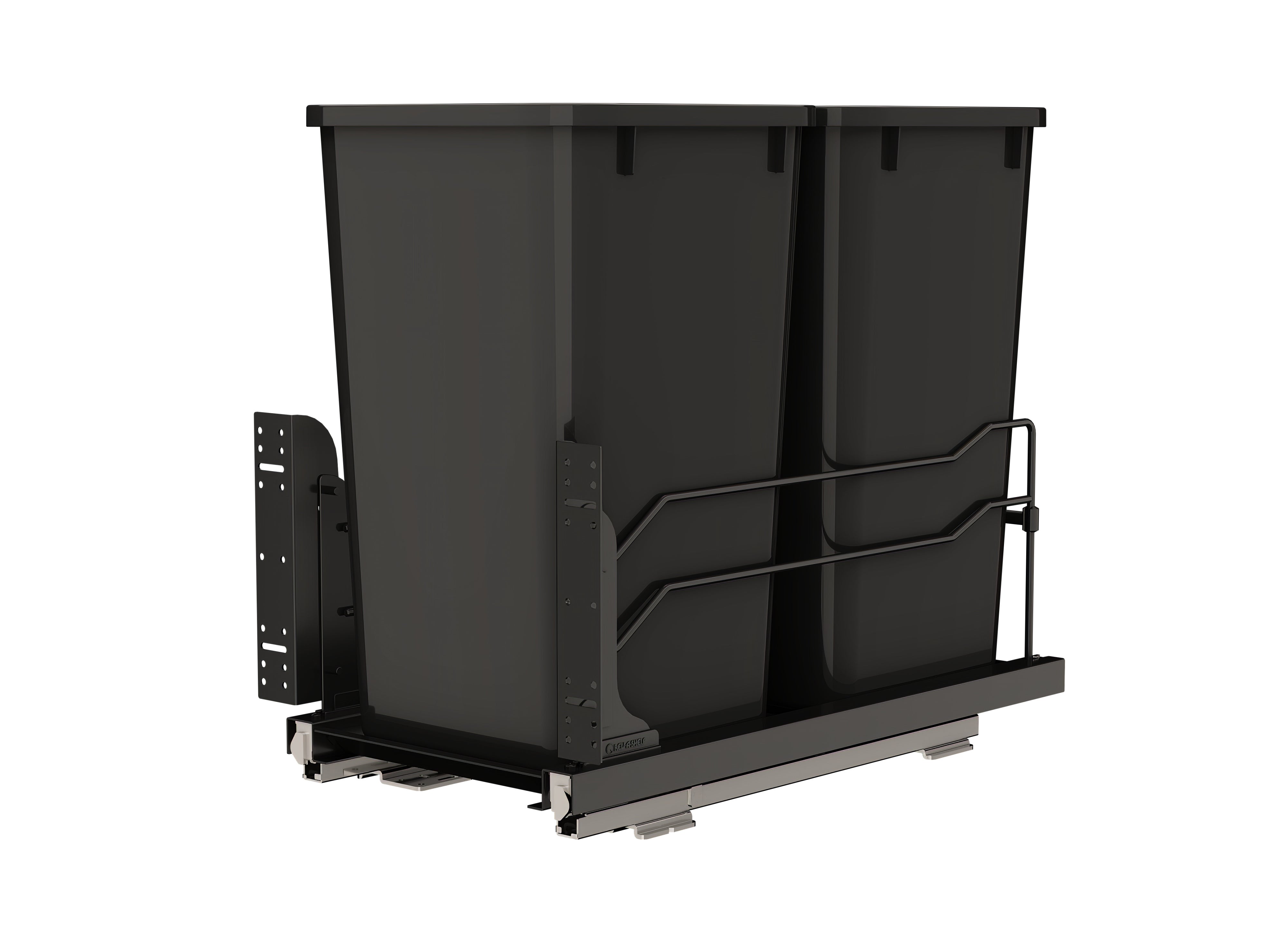 Rev-A-Shelf Double Pullout Kitchen Trash Can 27 qt. Soft-Close 53WC-1527SCDM-218
