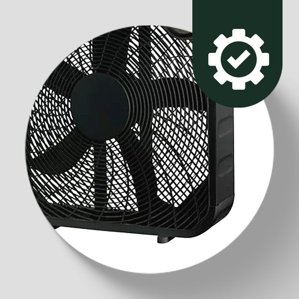 HomePointe 20" Indoor Sleek Plastic Box Fan with 3 Speed Settings, Black (Used) - VMInnovations