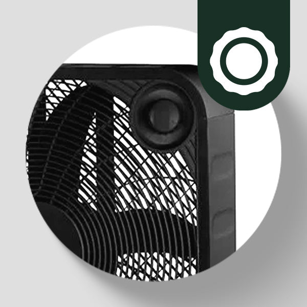 HomePointe 20 Inch Indoor Sleek Plastic Box Fan with 3 Speed Settings, Black - VMInnovations